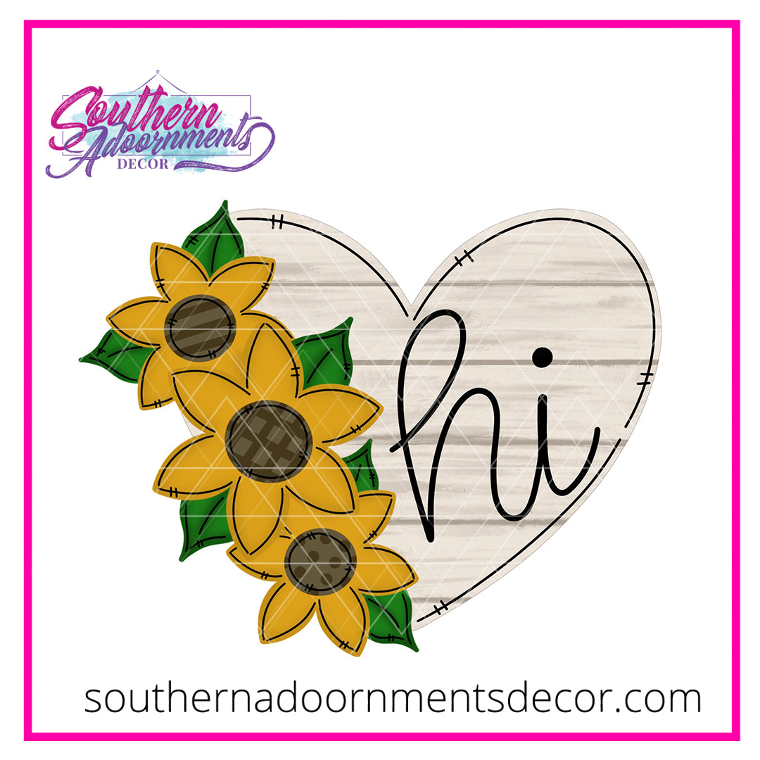 Sunflower Trio Heart Blank