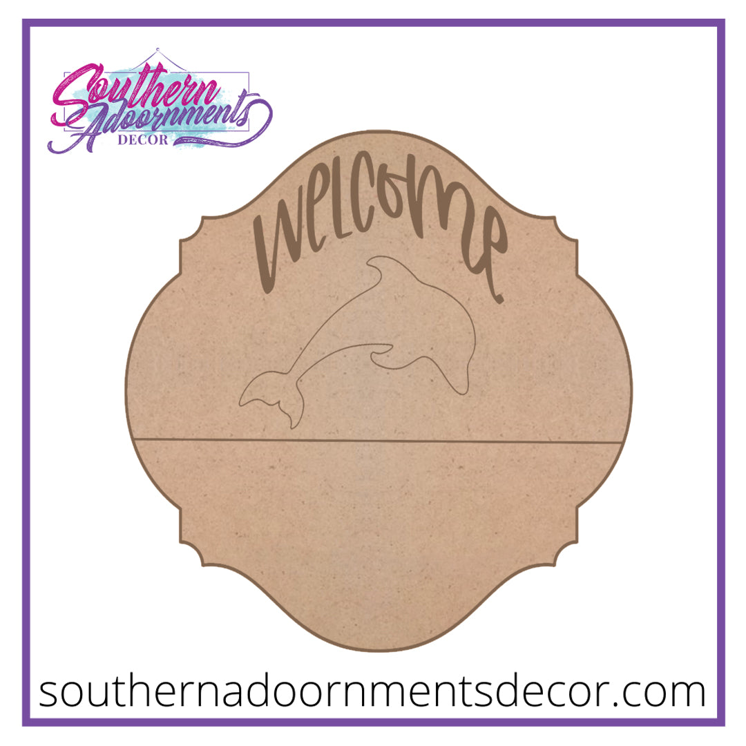 Sunset Dolphin Welcome Blank