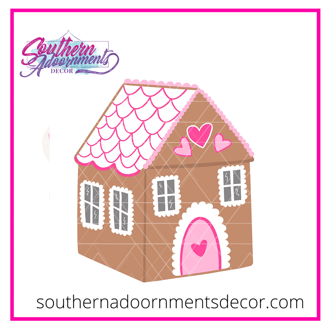 Valentine Gingerbread House Blank