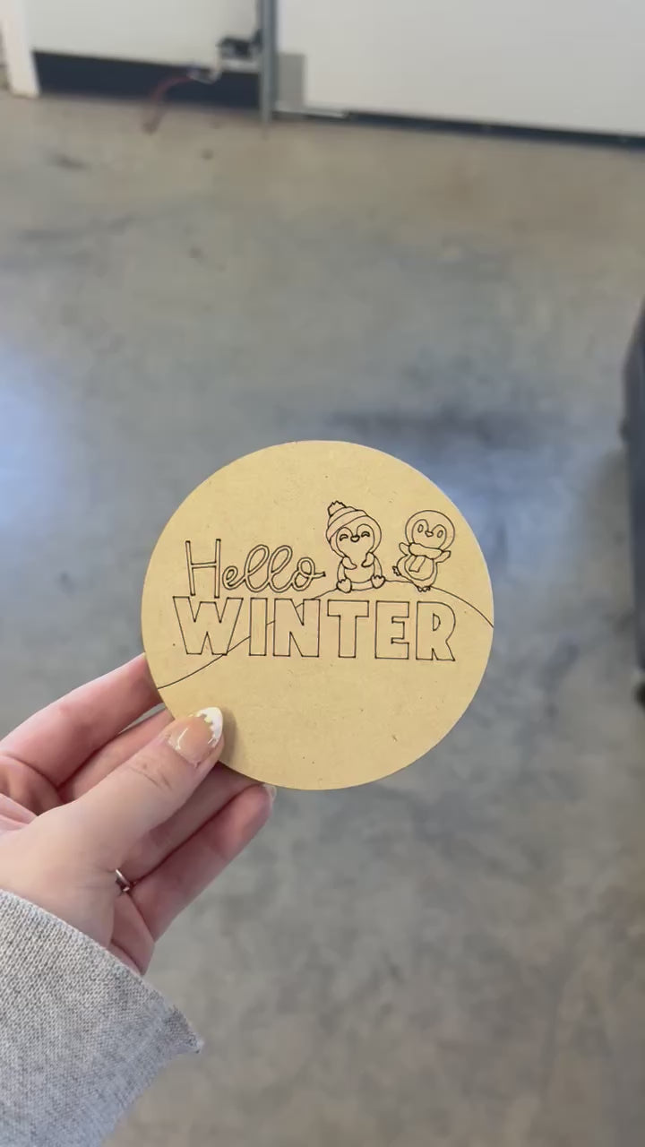 Hello Winter Penguins Blank