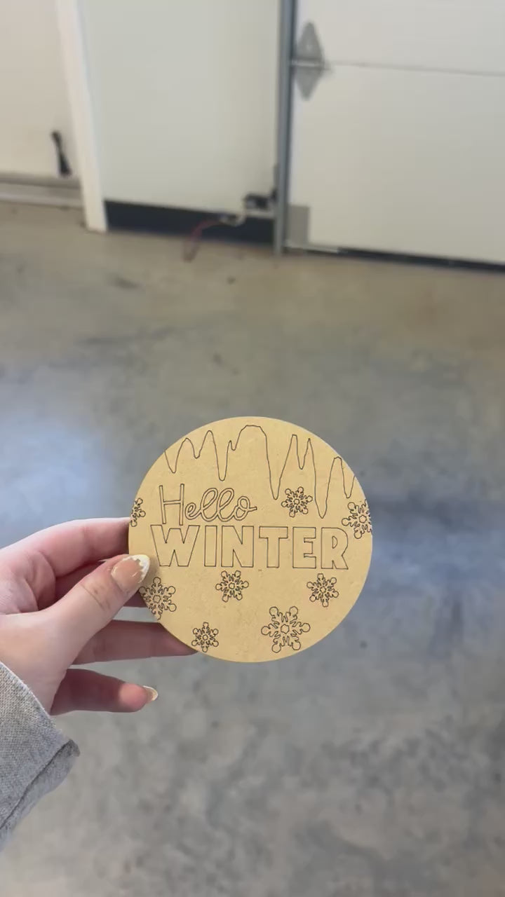 Hello Winter Snowflakes Blank