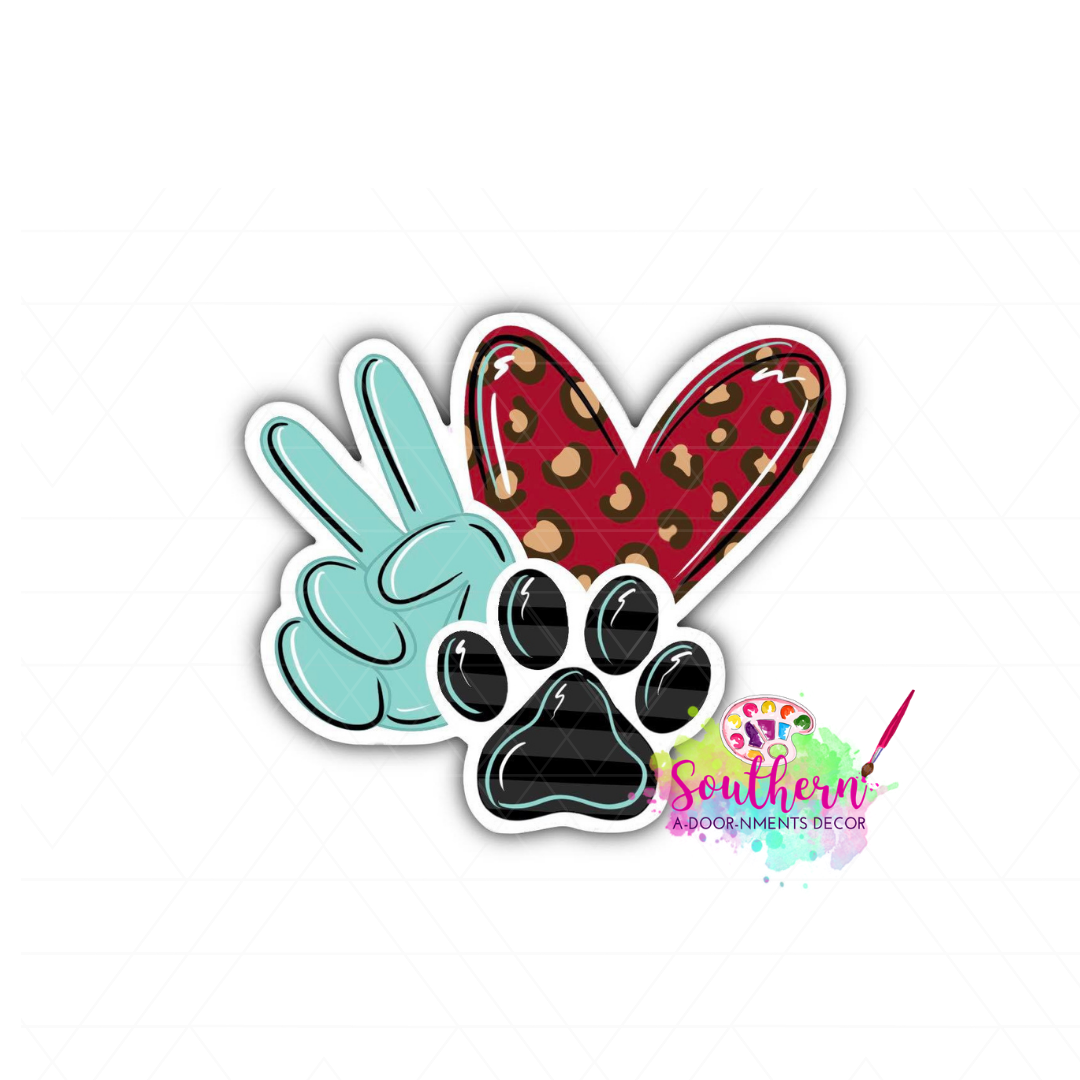 Peace Love Paw Print Blank
