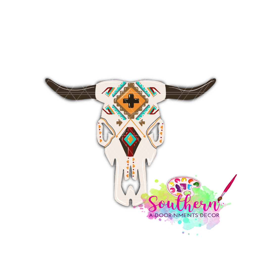 Santa Fe Cow Skull Blank