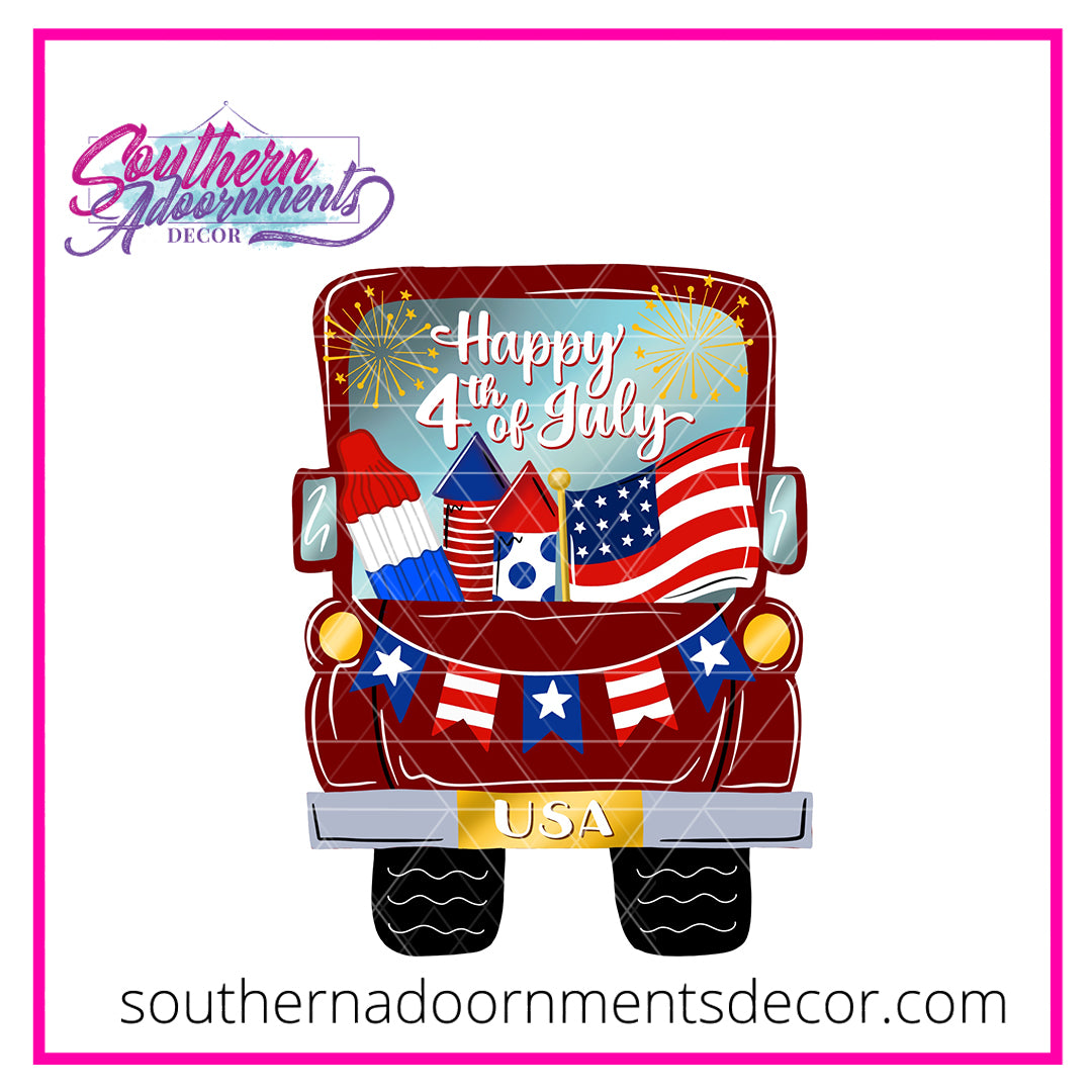 4th of July Truck Rear Blank