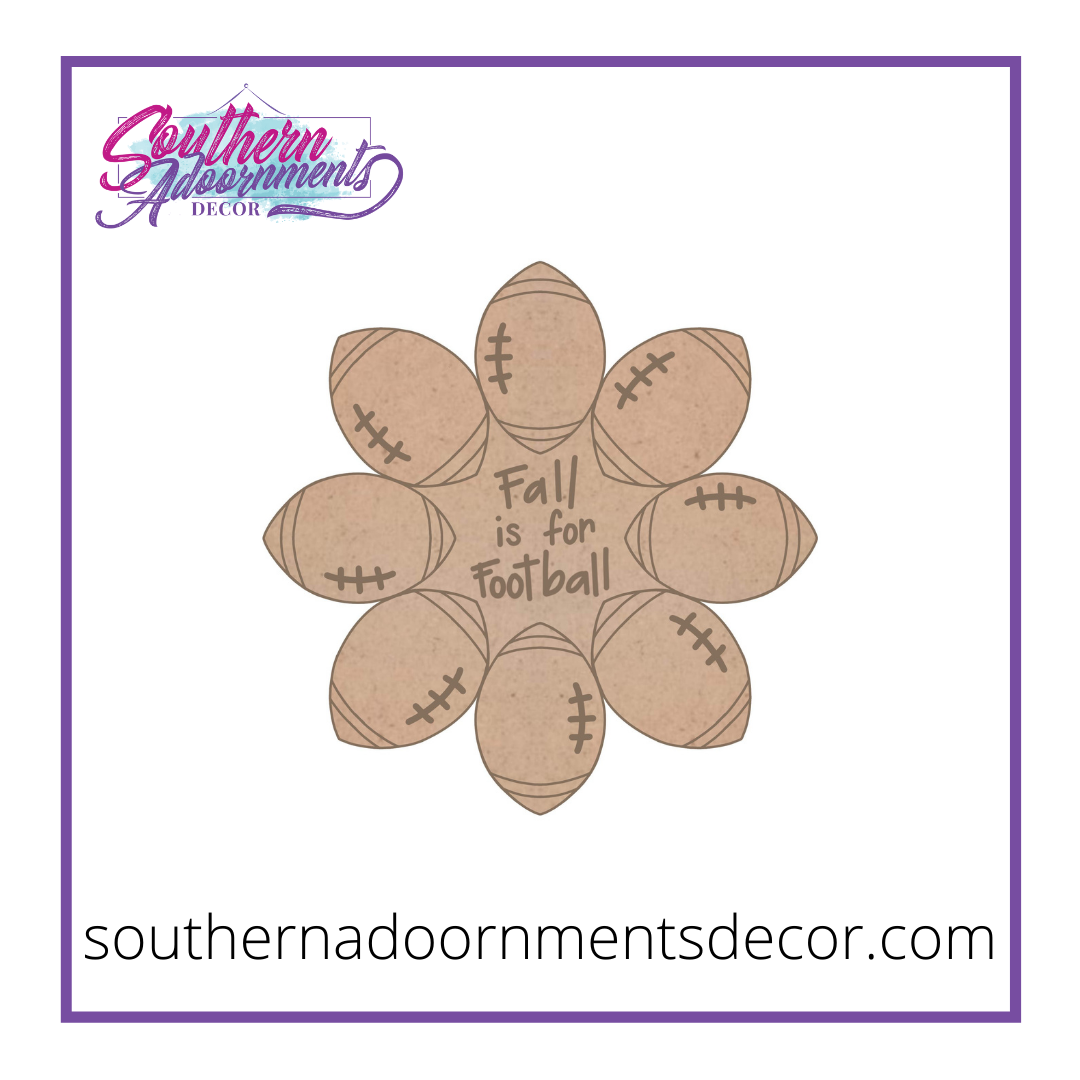 Football Wreath Wood Cut Out Blank