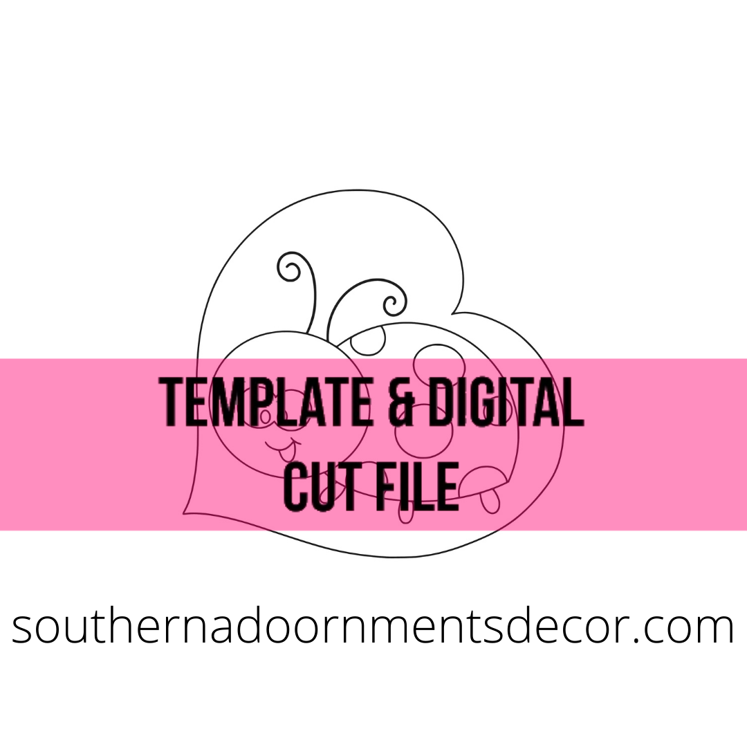 Ladybug Heart Template & Digital Cut File