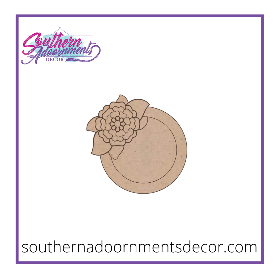 Zinnia Monogram Circle Blank