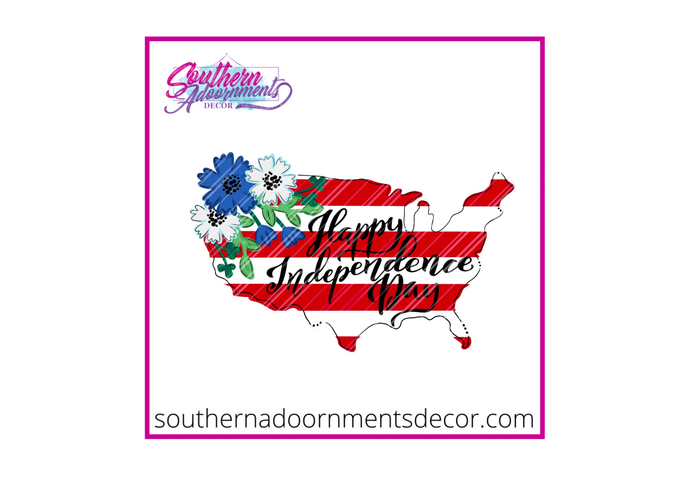 USA with Flowers Blank