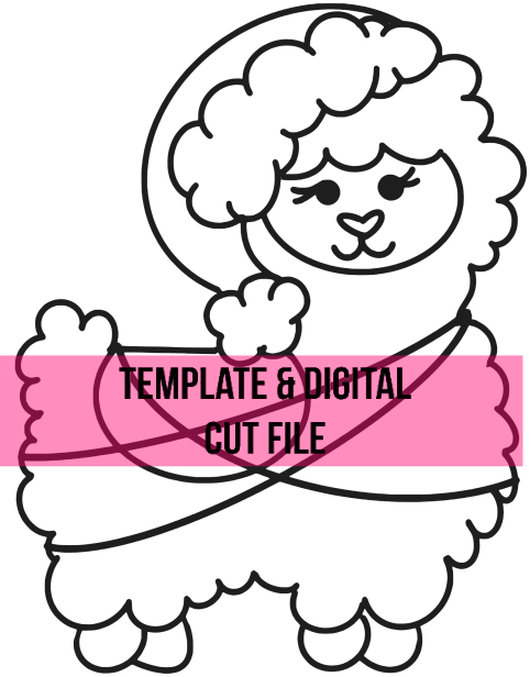 Christmas Llama Template & Digital Cut File