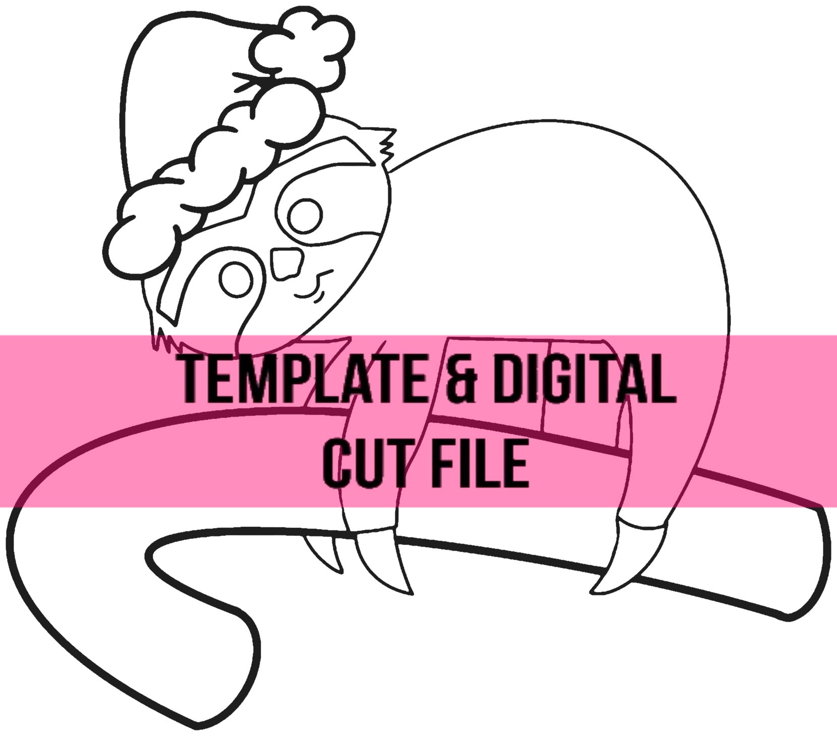 Christmas Sloth Template & Digital Cut File