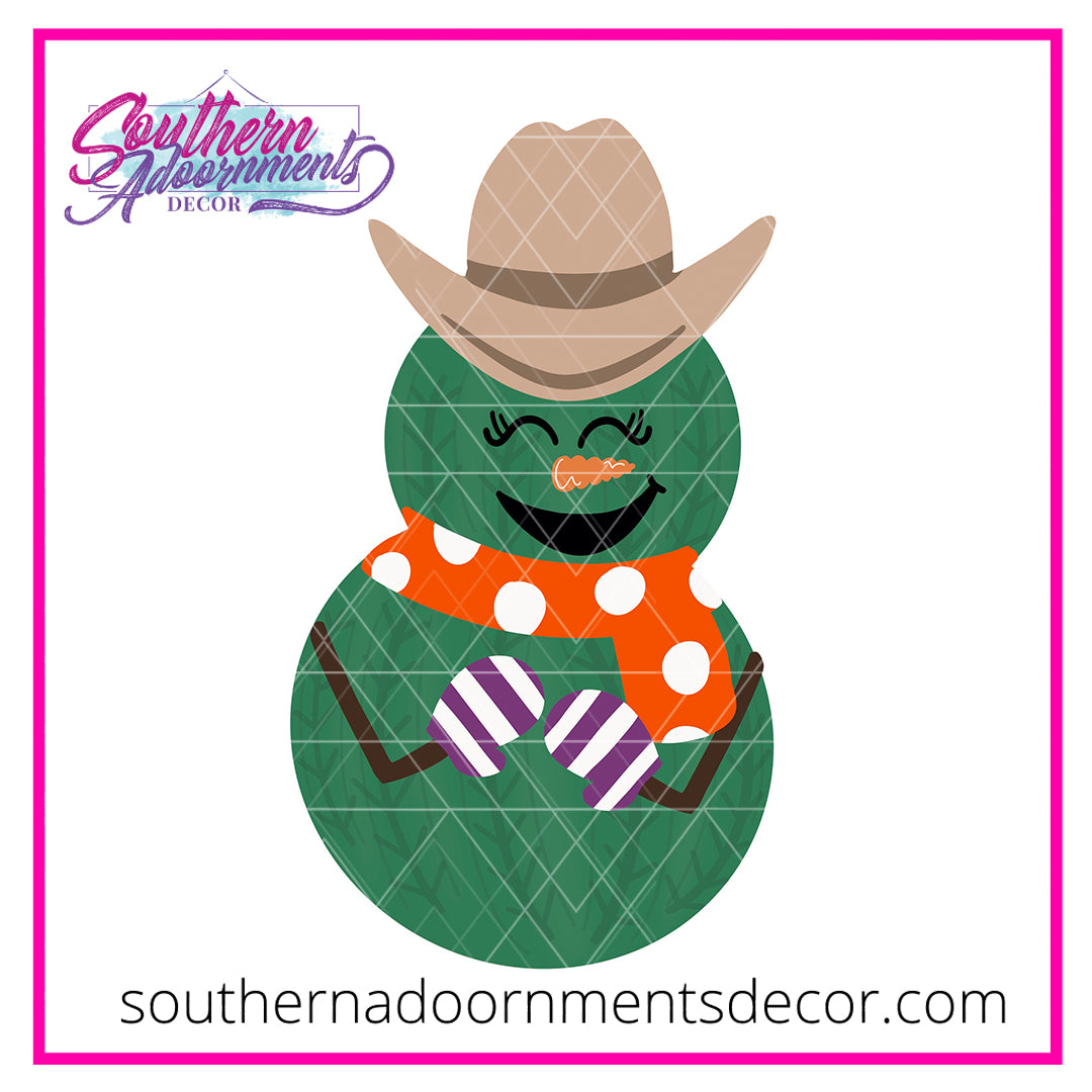 Cowboy Cactus Snowman Blank