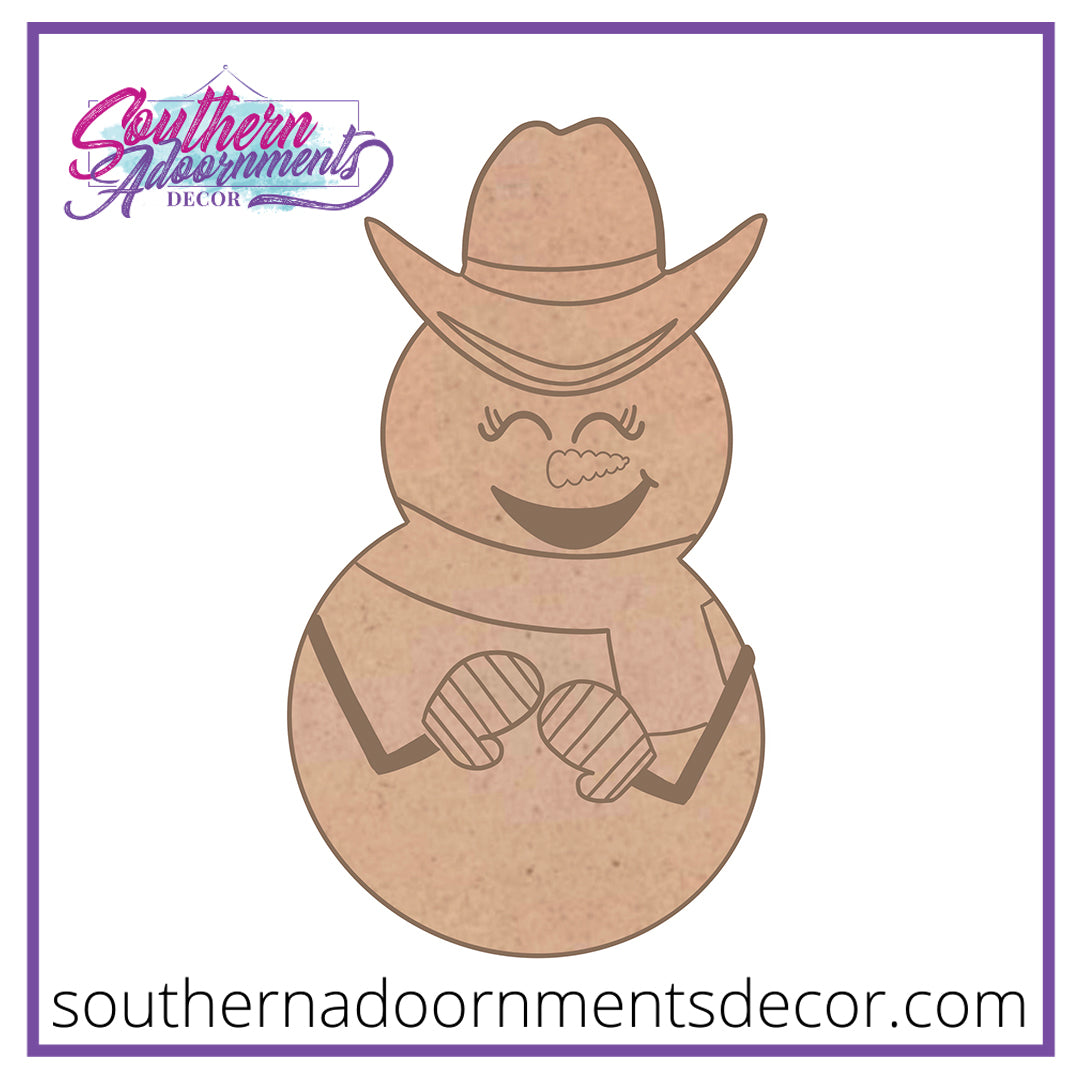 Cowboy Cactus Snowman Blank