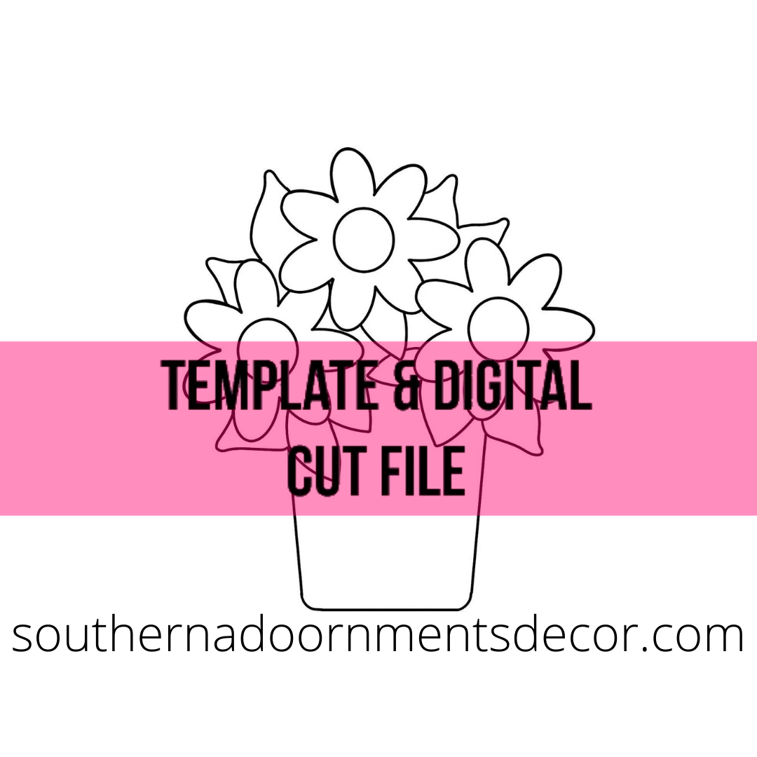 Daisy Pot Template & Digital Cut File