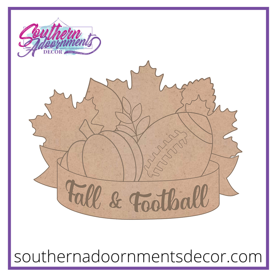 Fall & Football Banner Blank