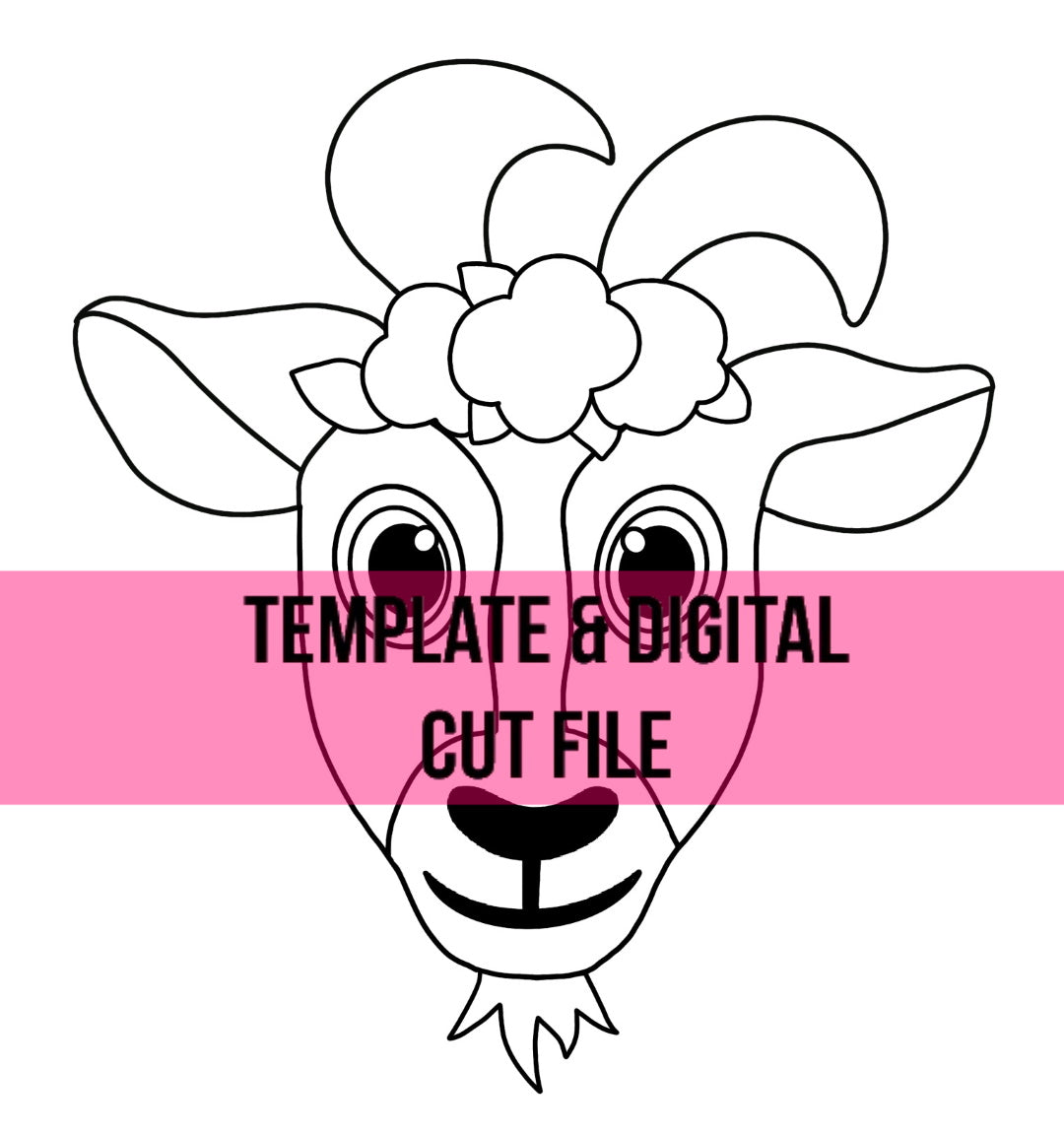 Floral Goat Template & Digital Cut File