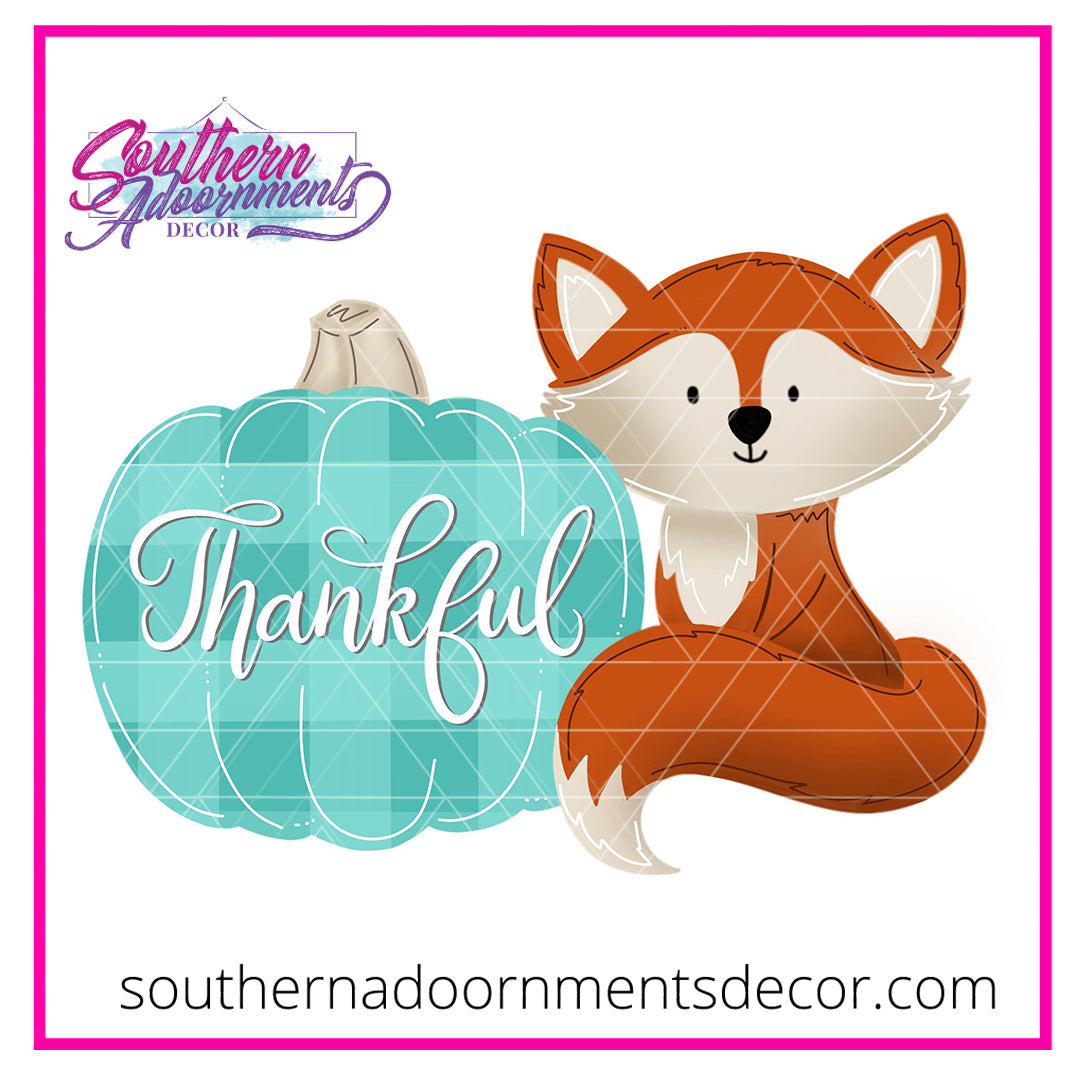 Fox and Pumpkin Wood Cut Out Blank