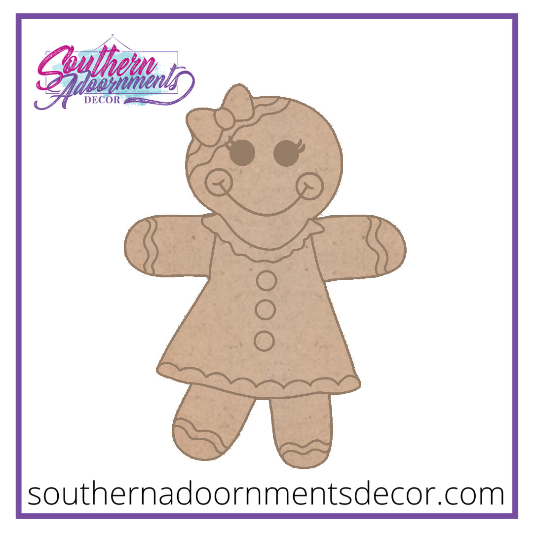 Gingerbread Girl Wooden Blank
