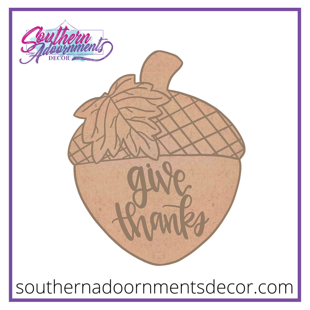 Give Thanks Acorn Blank