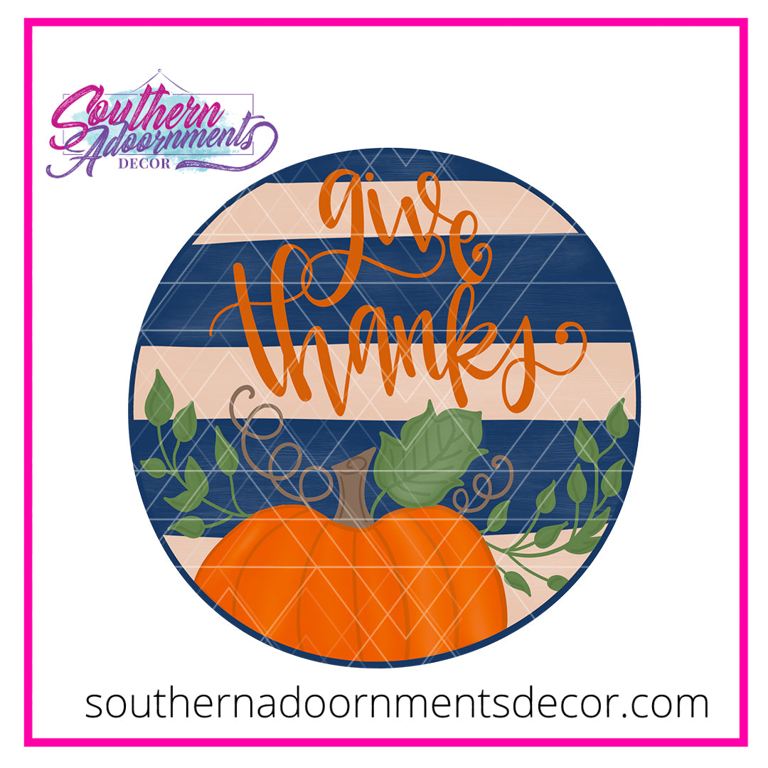 Give Thanks on Shiplap Wood Cut Out Blank