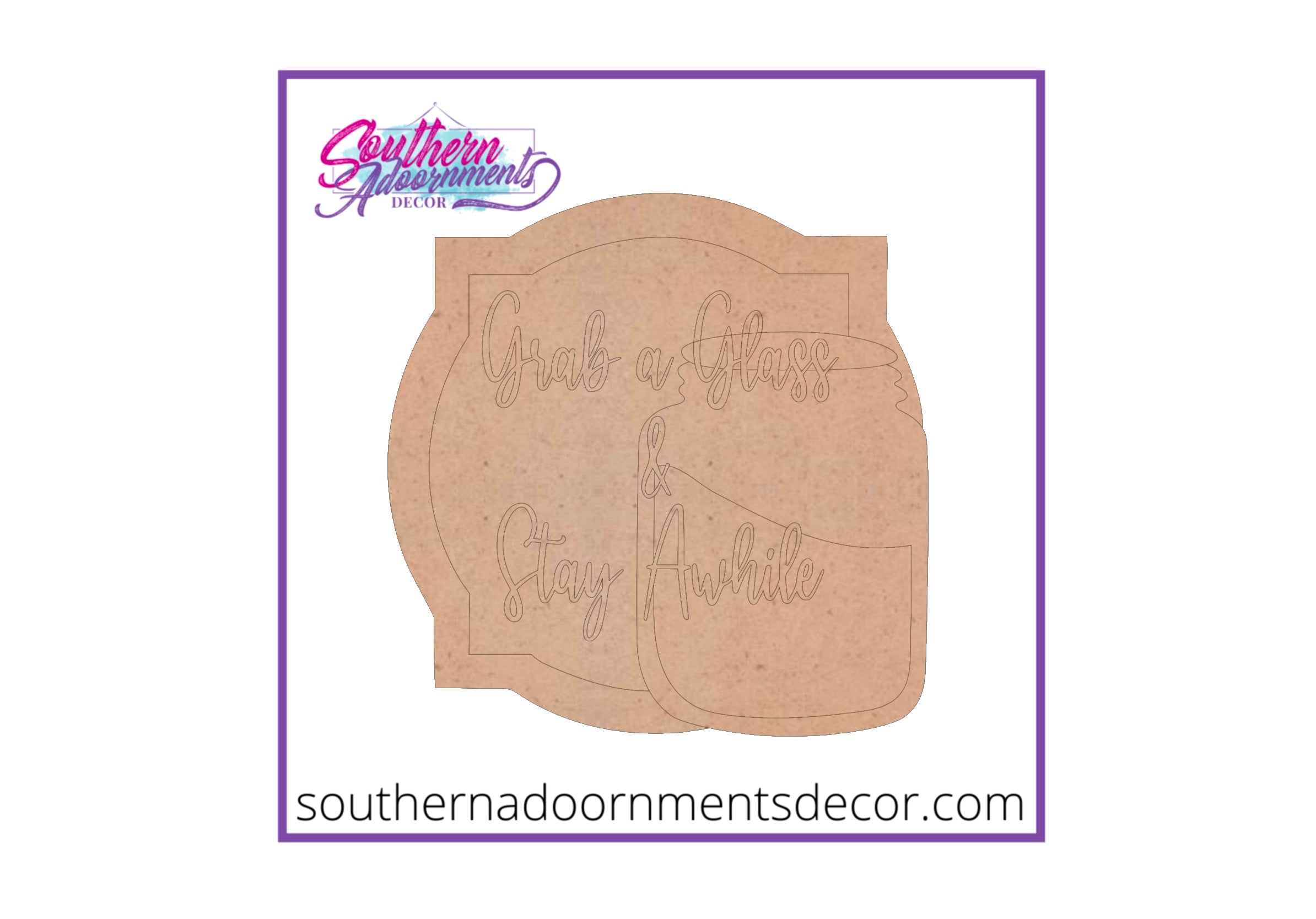 Grab a Glass Wood Cut Out Blank