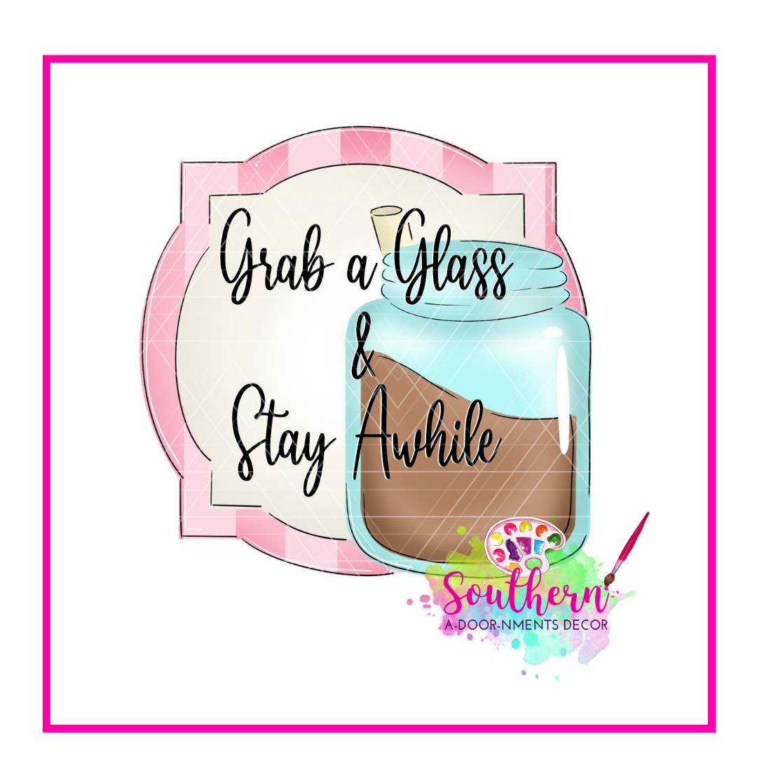 Grab a Glass Wood Cut Out Blank