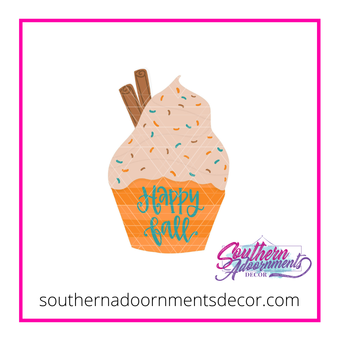 Happy Fall  Cupcake Blank