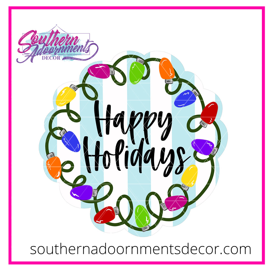 Happy Holidays Lights Blank