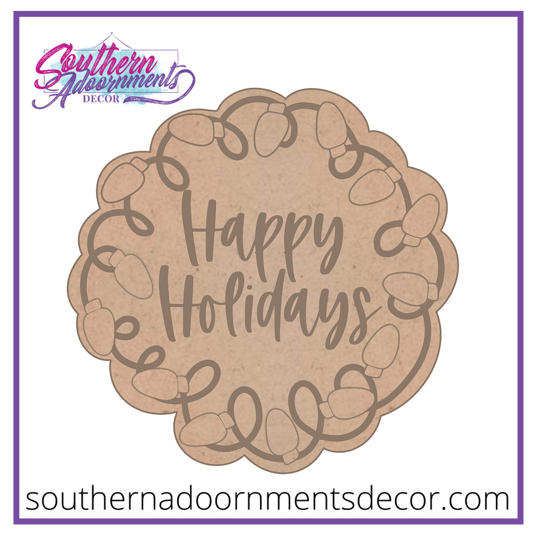 Happy Holidays Lights Blank