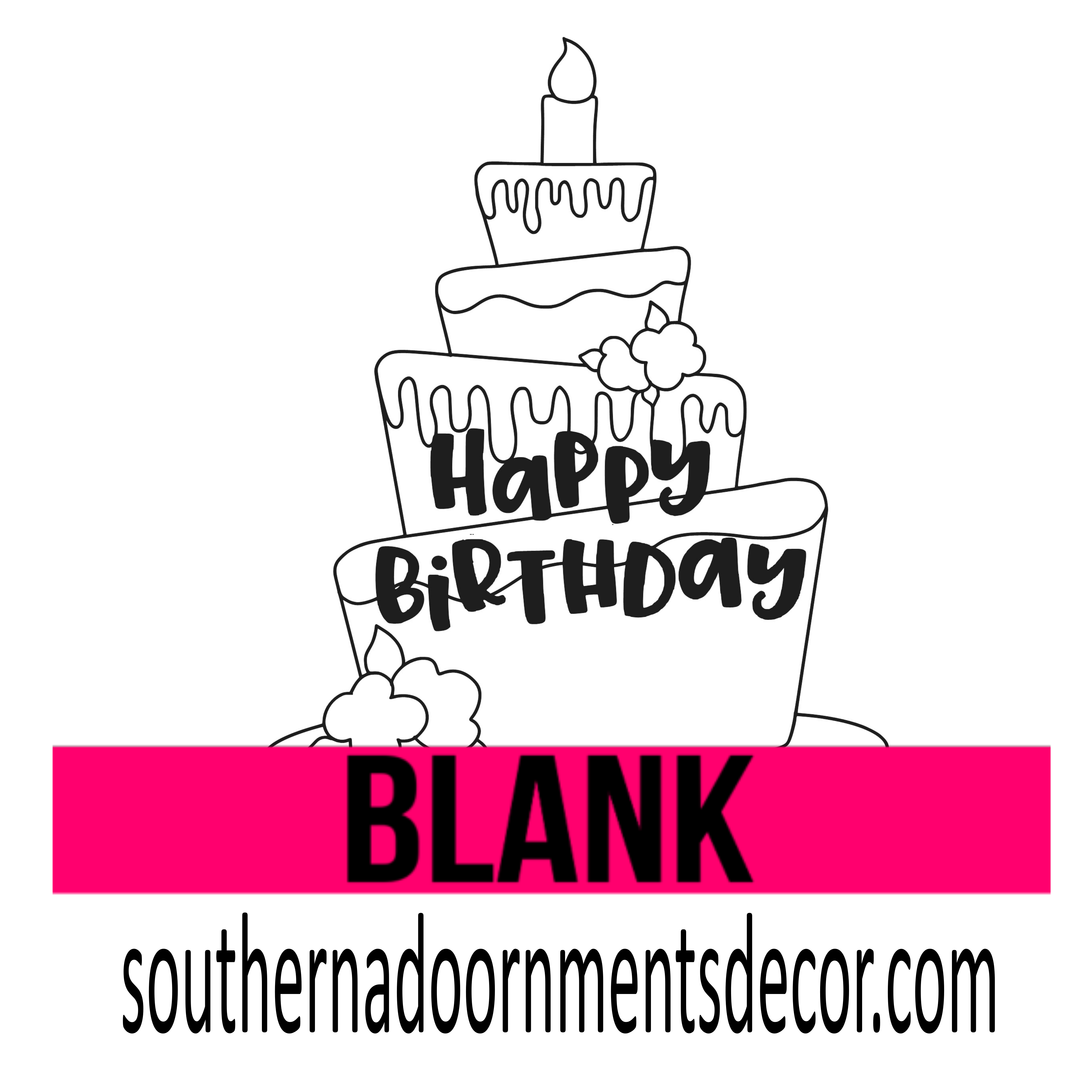 Happy Birthday Cake Wooden Blank