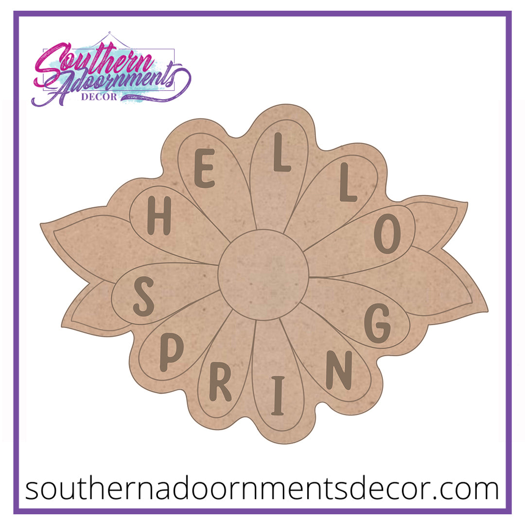 Hello Spring Flower Blank