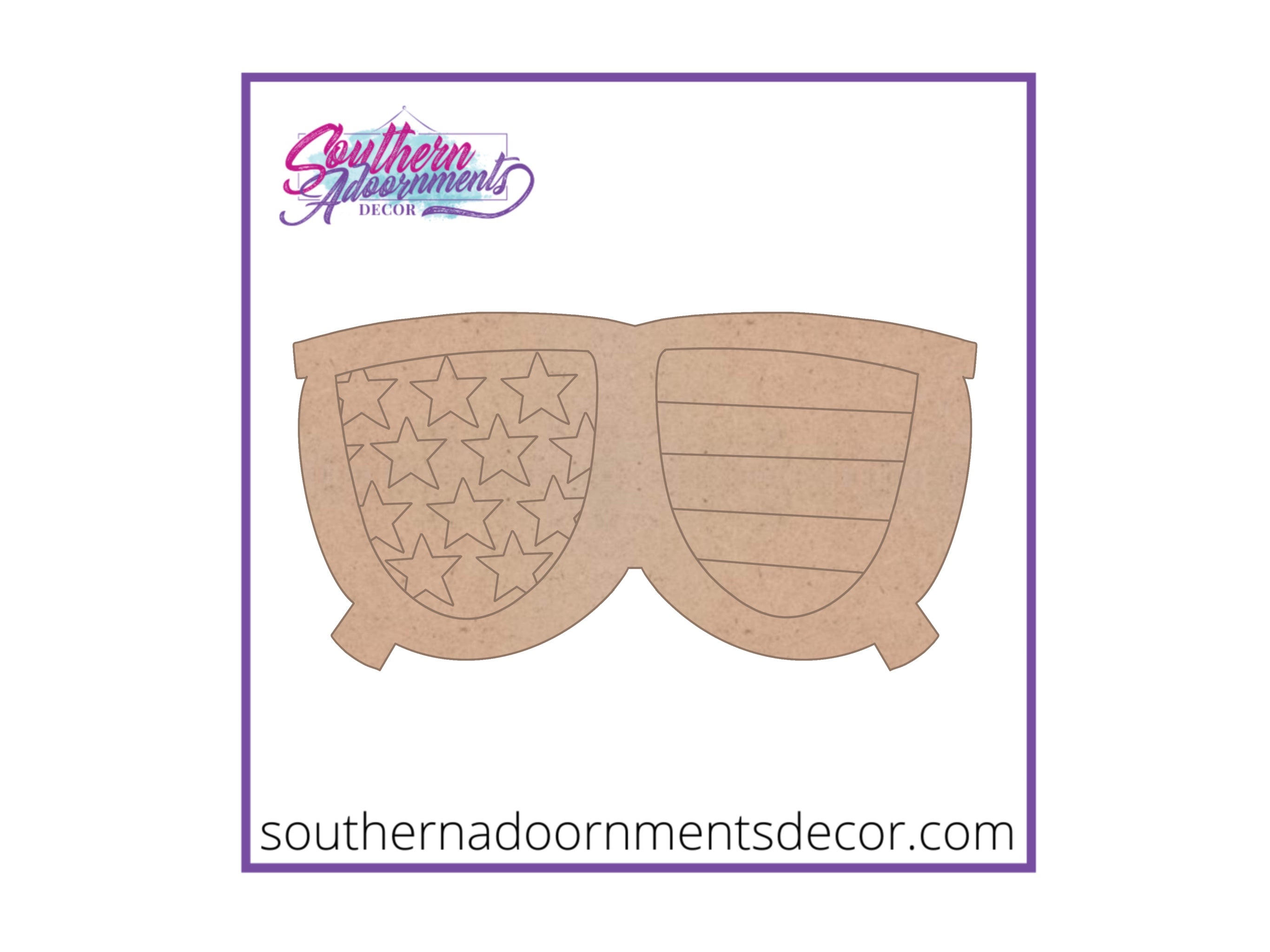 Patriotic Sunglasses Wooden Blank
