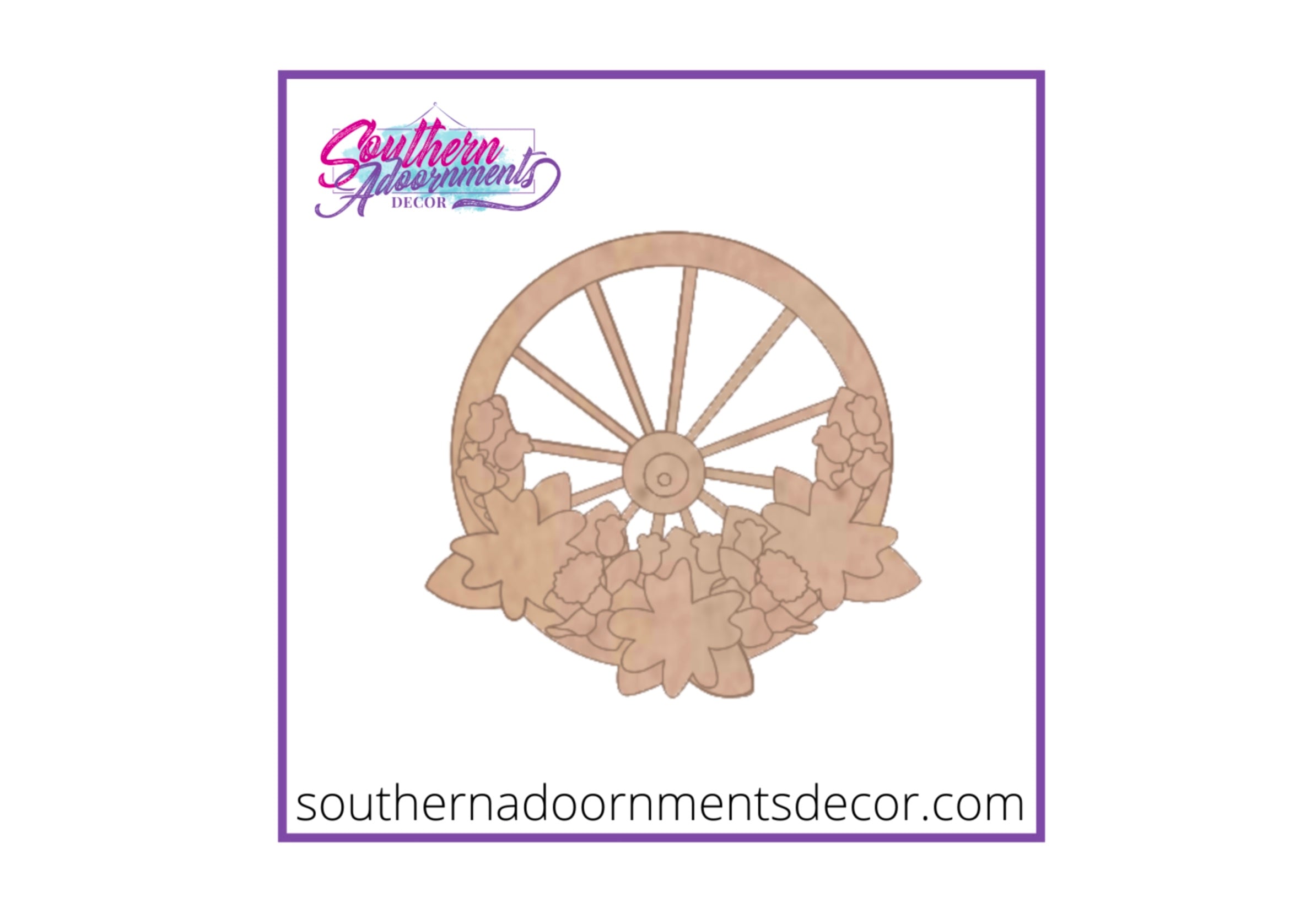 Spring Floral Wagon Wheel Blank