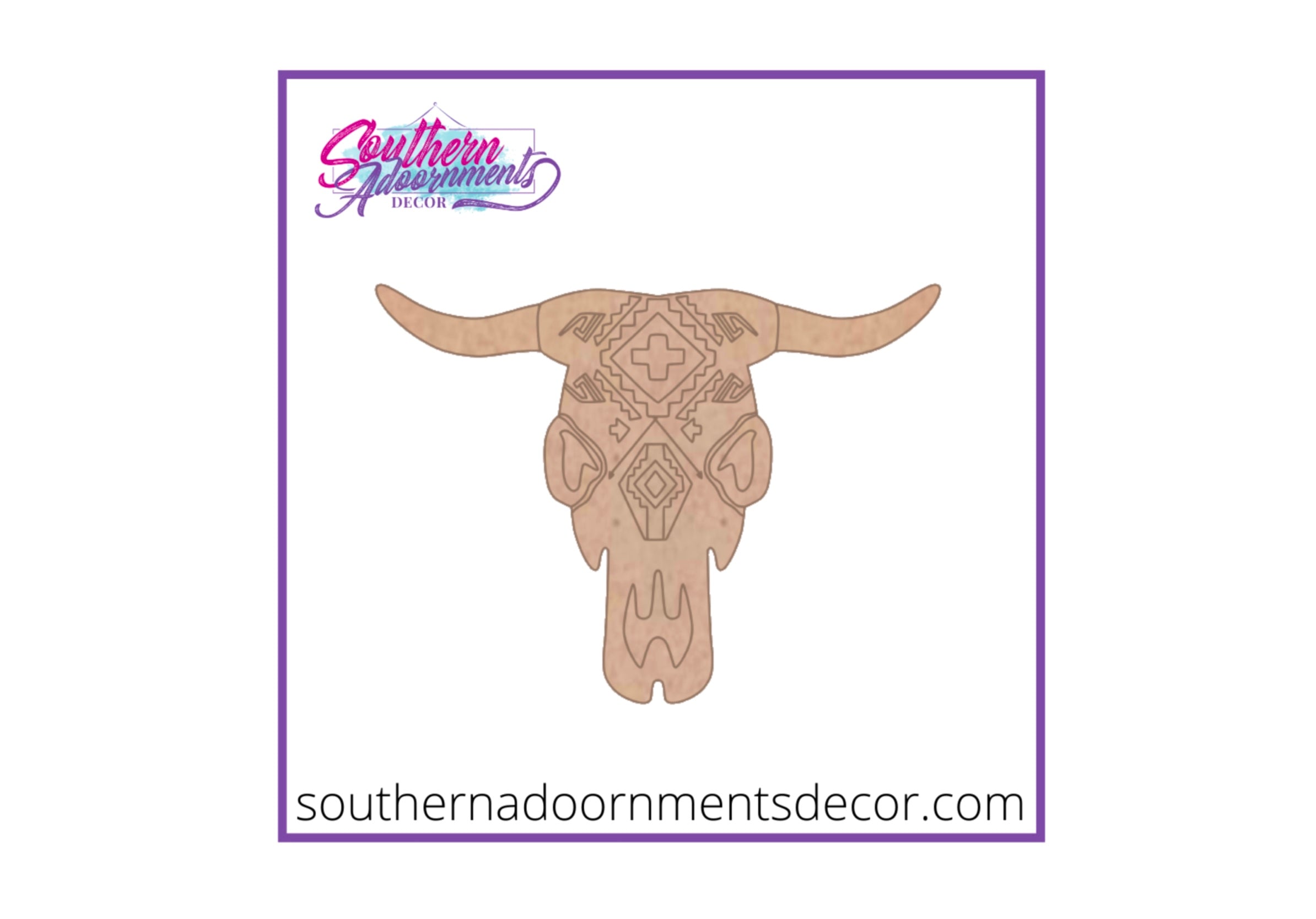 Santa Fe Cow Skull Blank