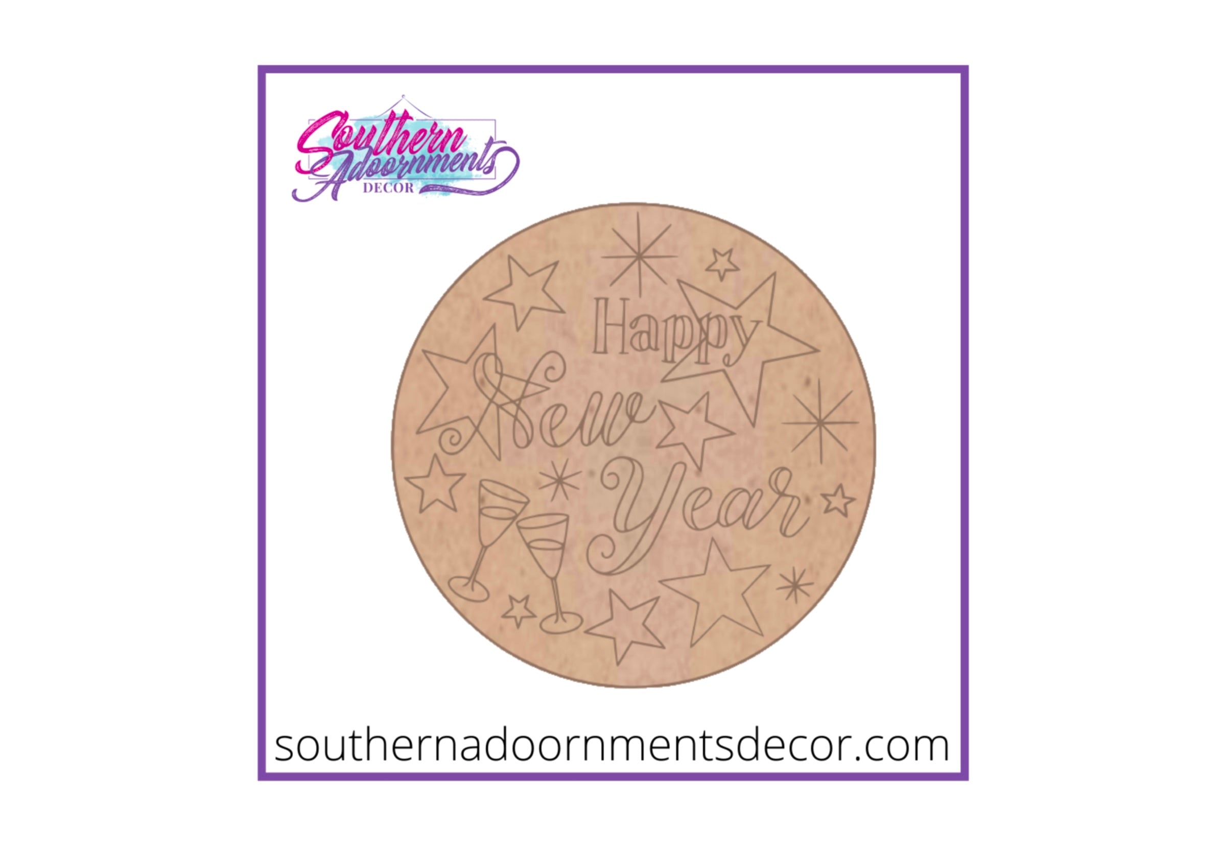 Happy New Year with Stars and Glasses Blank