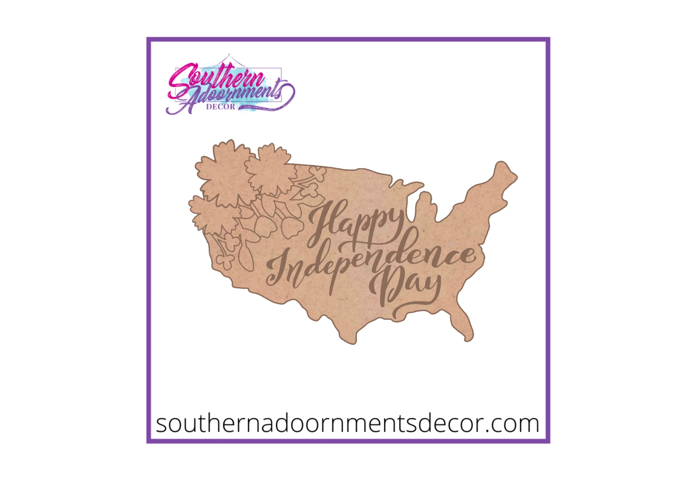 USA with Flowers Blank
