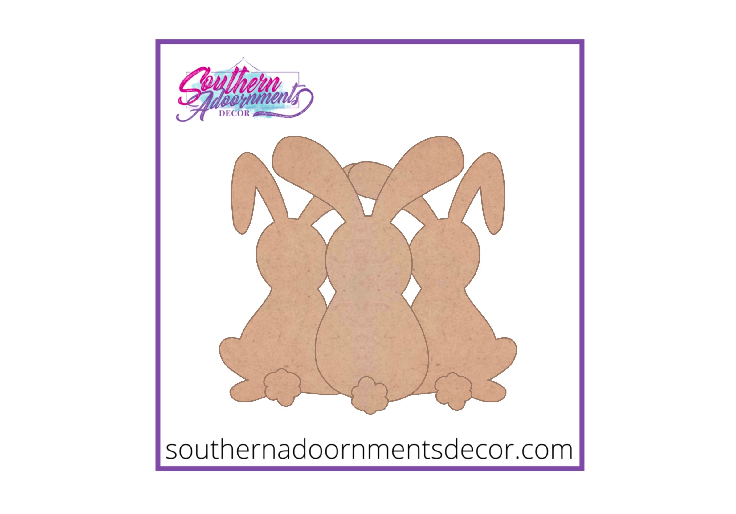 3 Bunnies Wooden BLANK