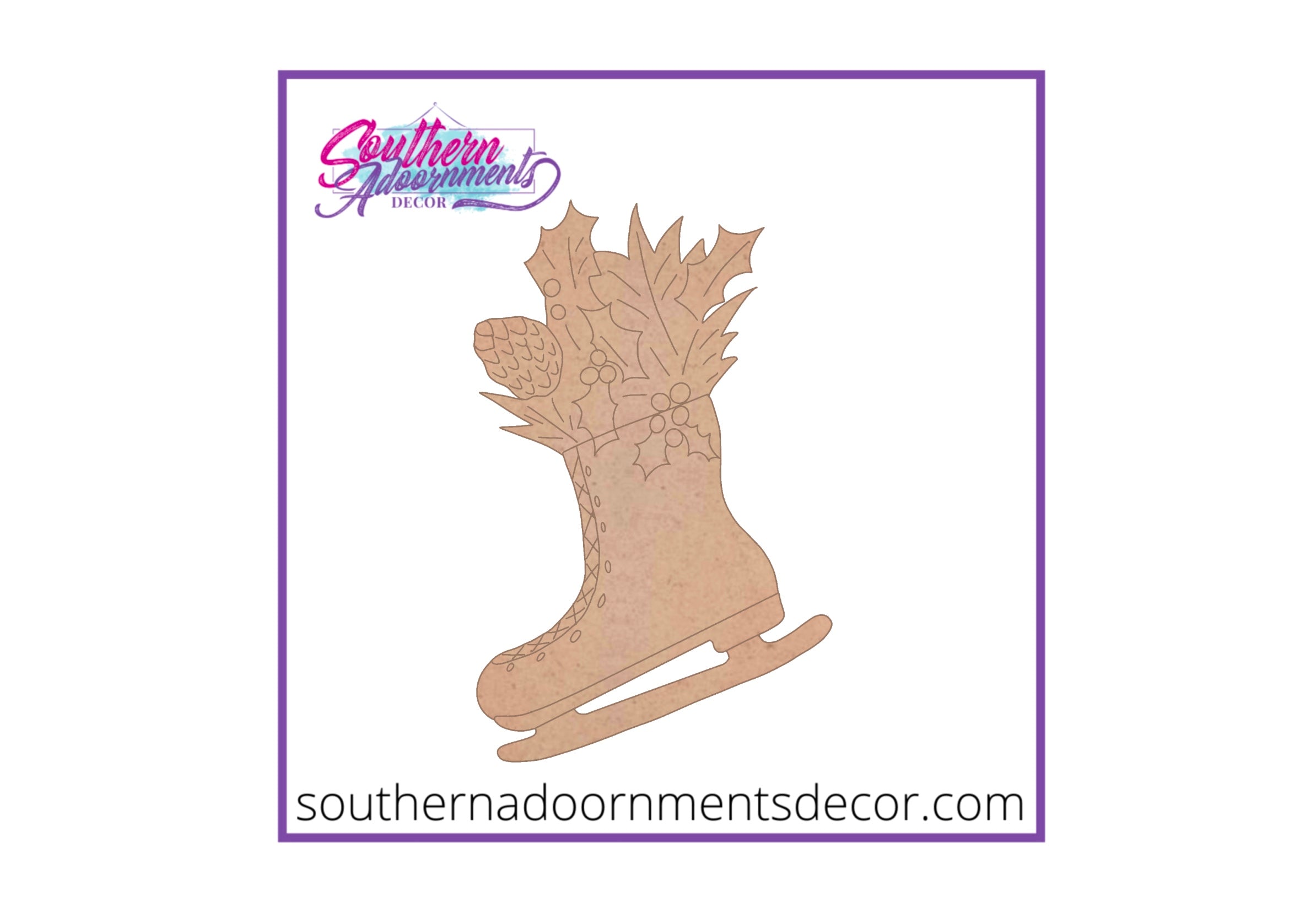 Christmas Ice Skate Wooden BLANK
