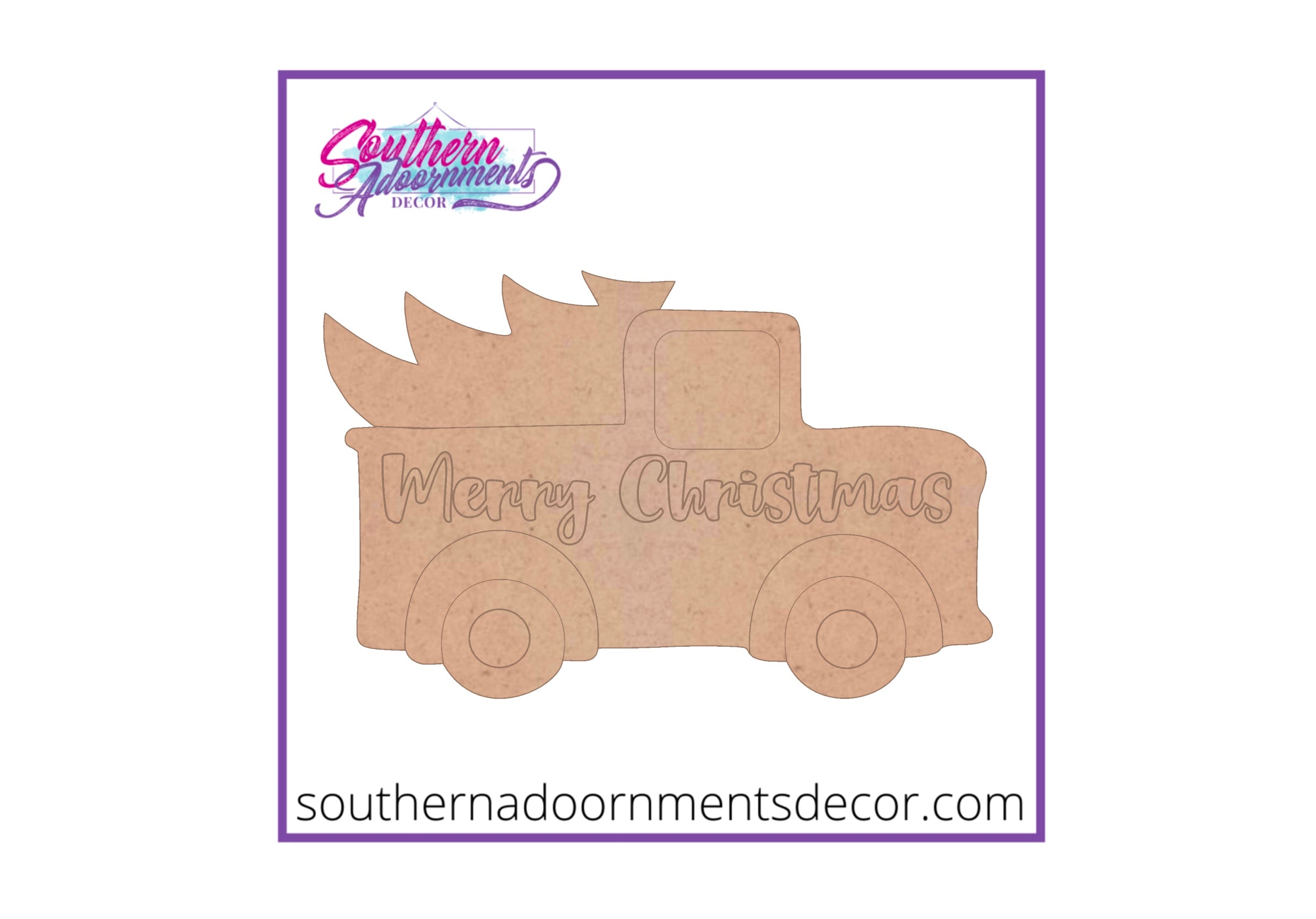 Christmas Truck Wooden Blank
