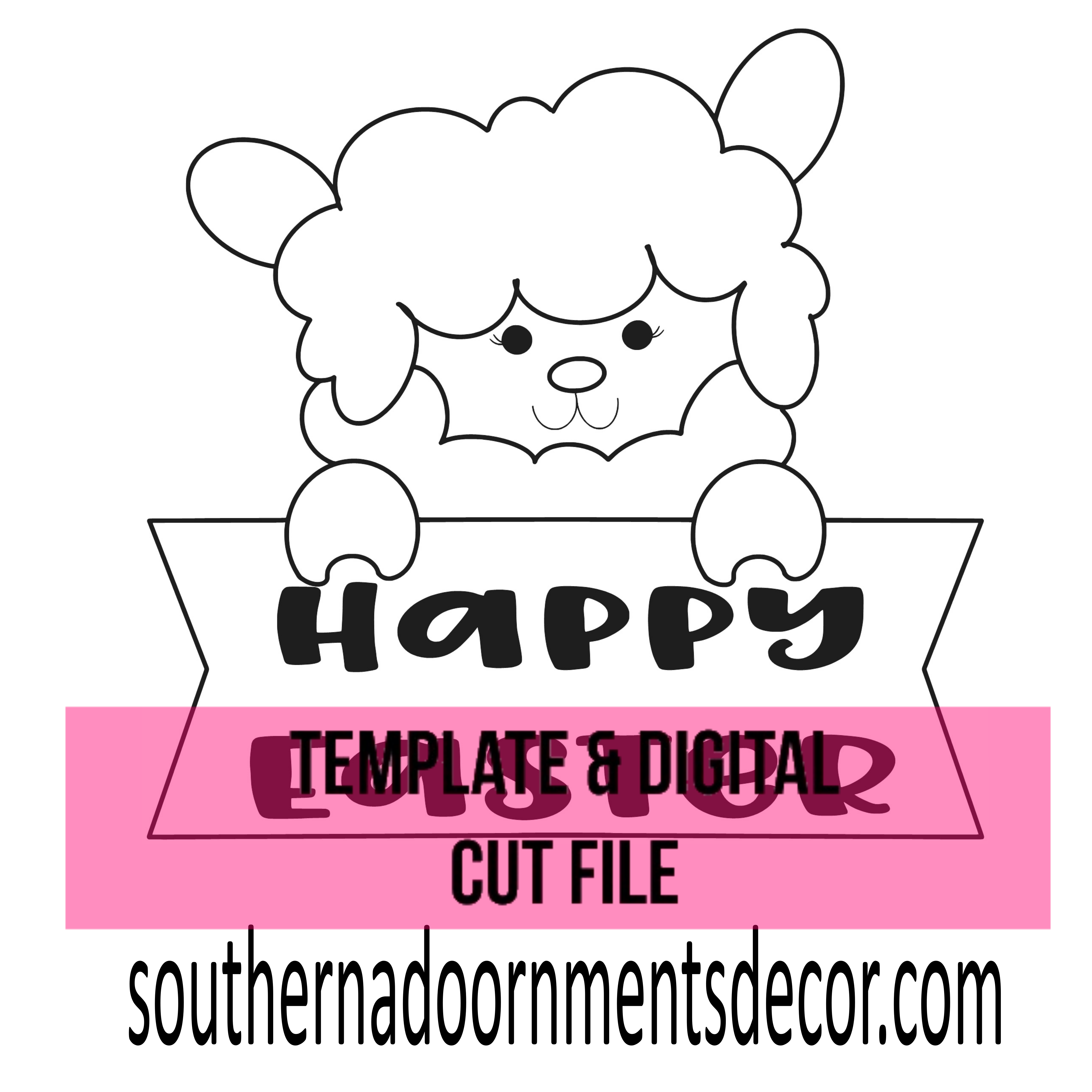 Lamb Sign Template & Digital Cut File