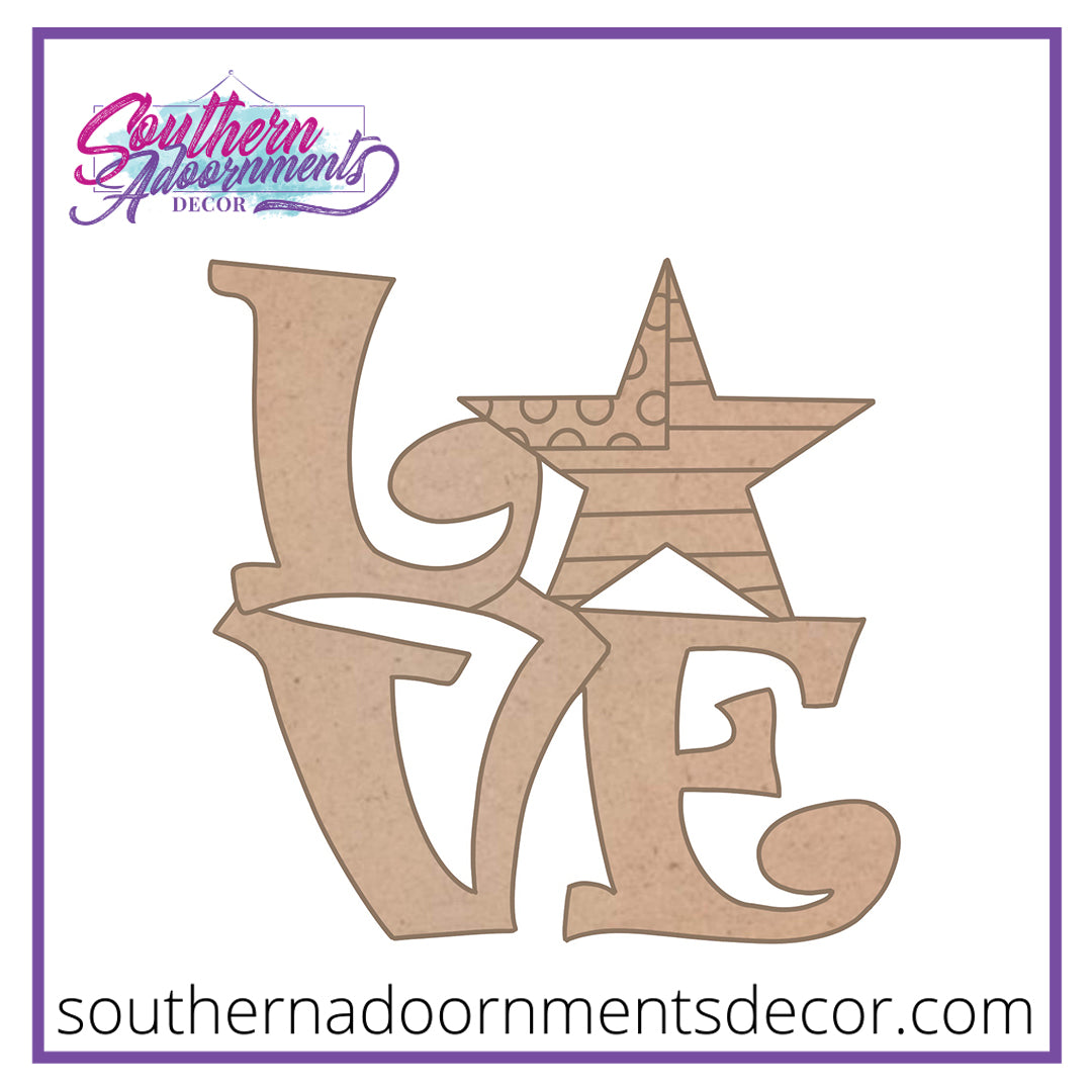 LOVE Star BLANK Wood Blank