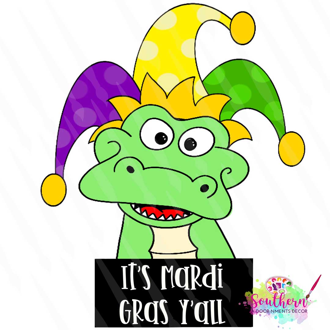 Mardi Gras Alligator Template & Digital Cut File