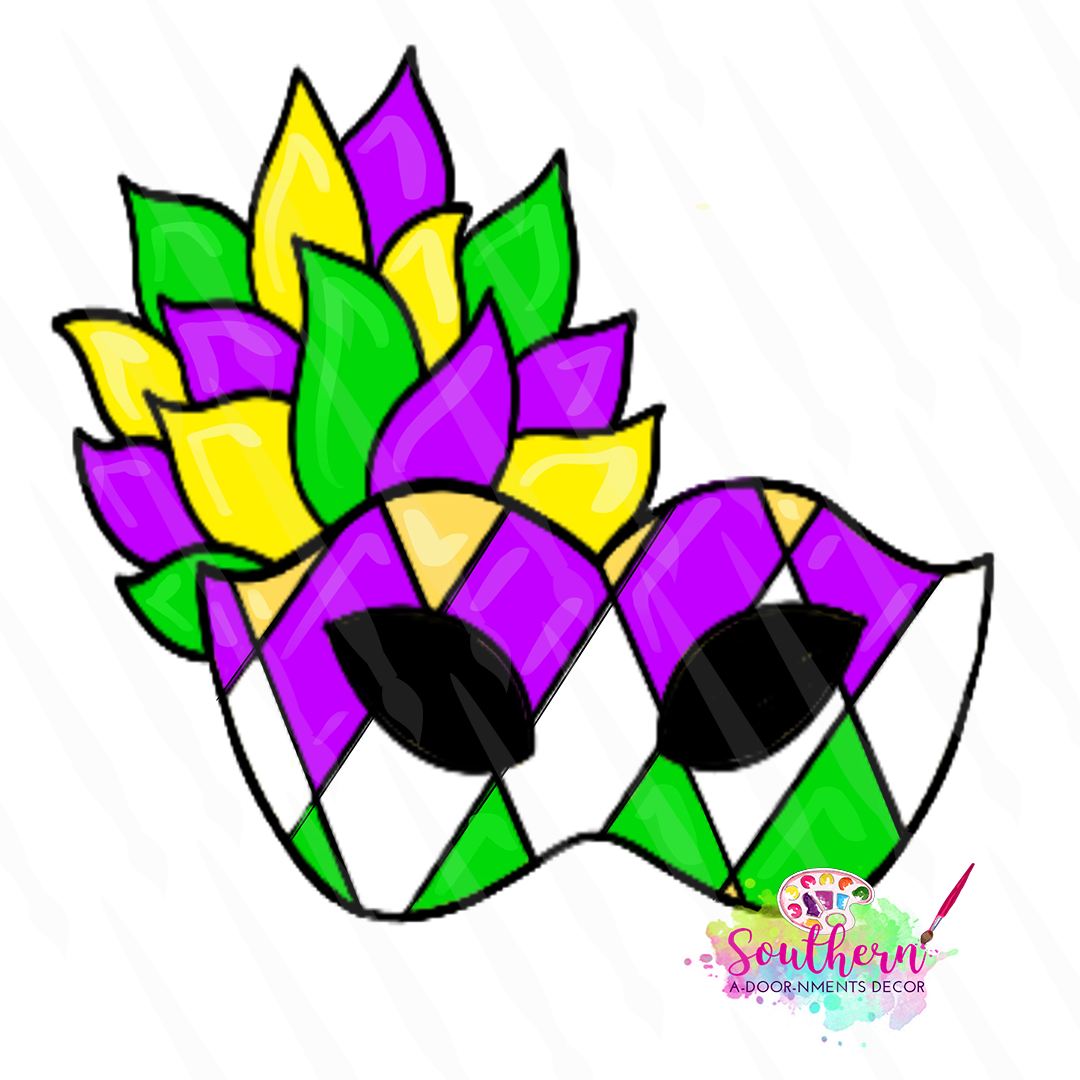 Mardi Gras Mask Template & Digital Cut File