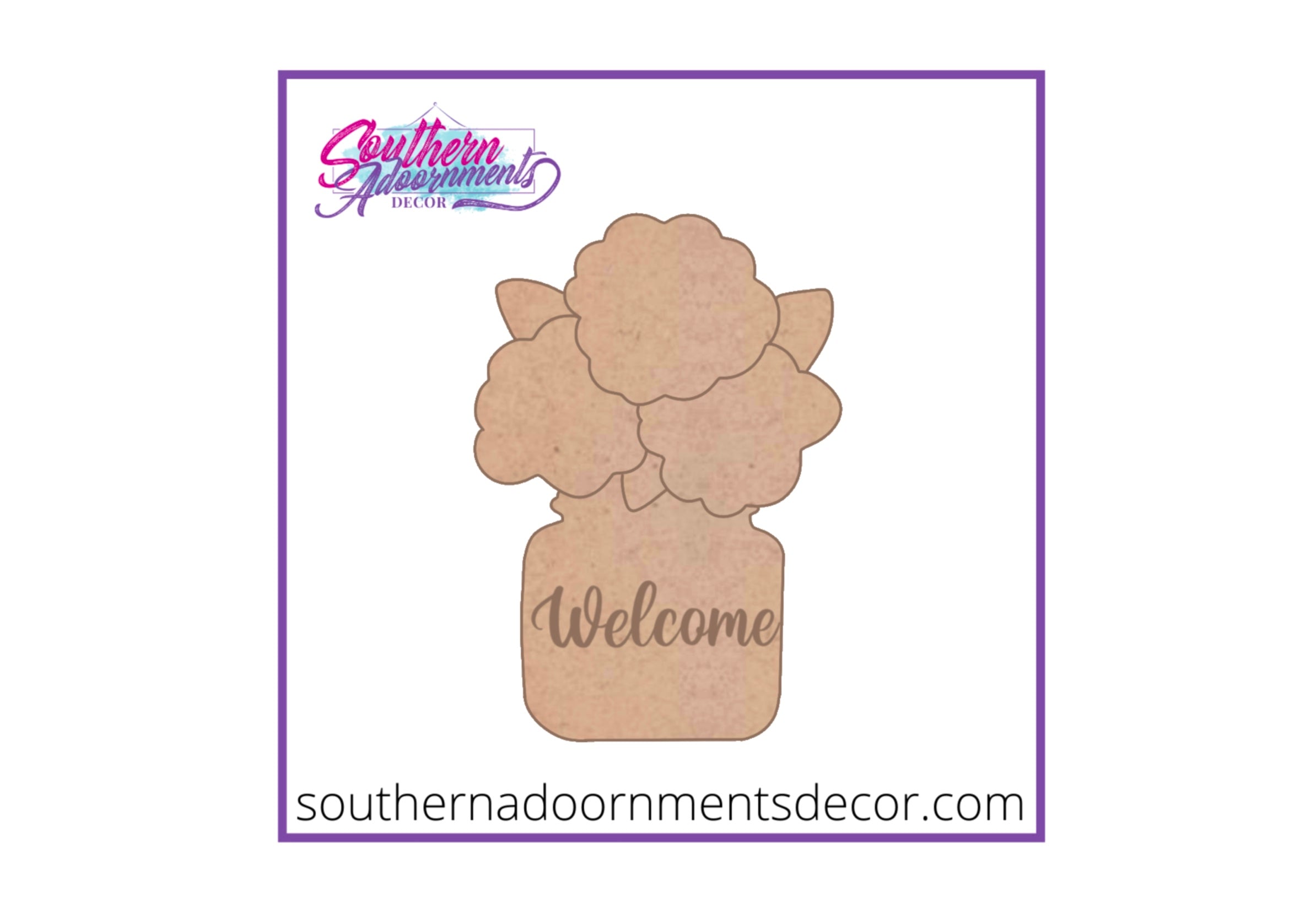 Mason Jar with Hydrangeas Blank