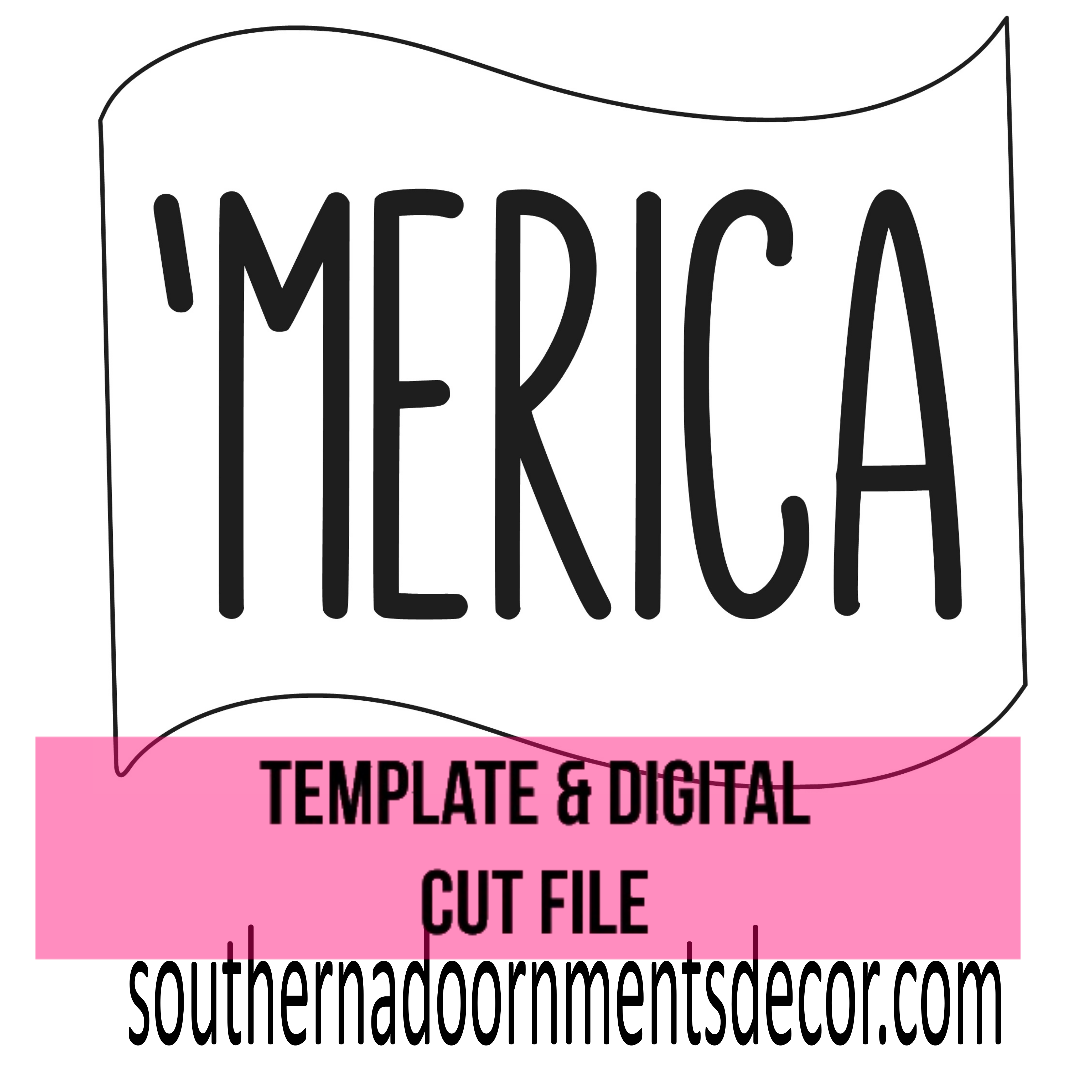 'Merica Flag Template & Digital Cut File