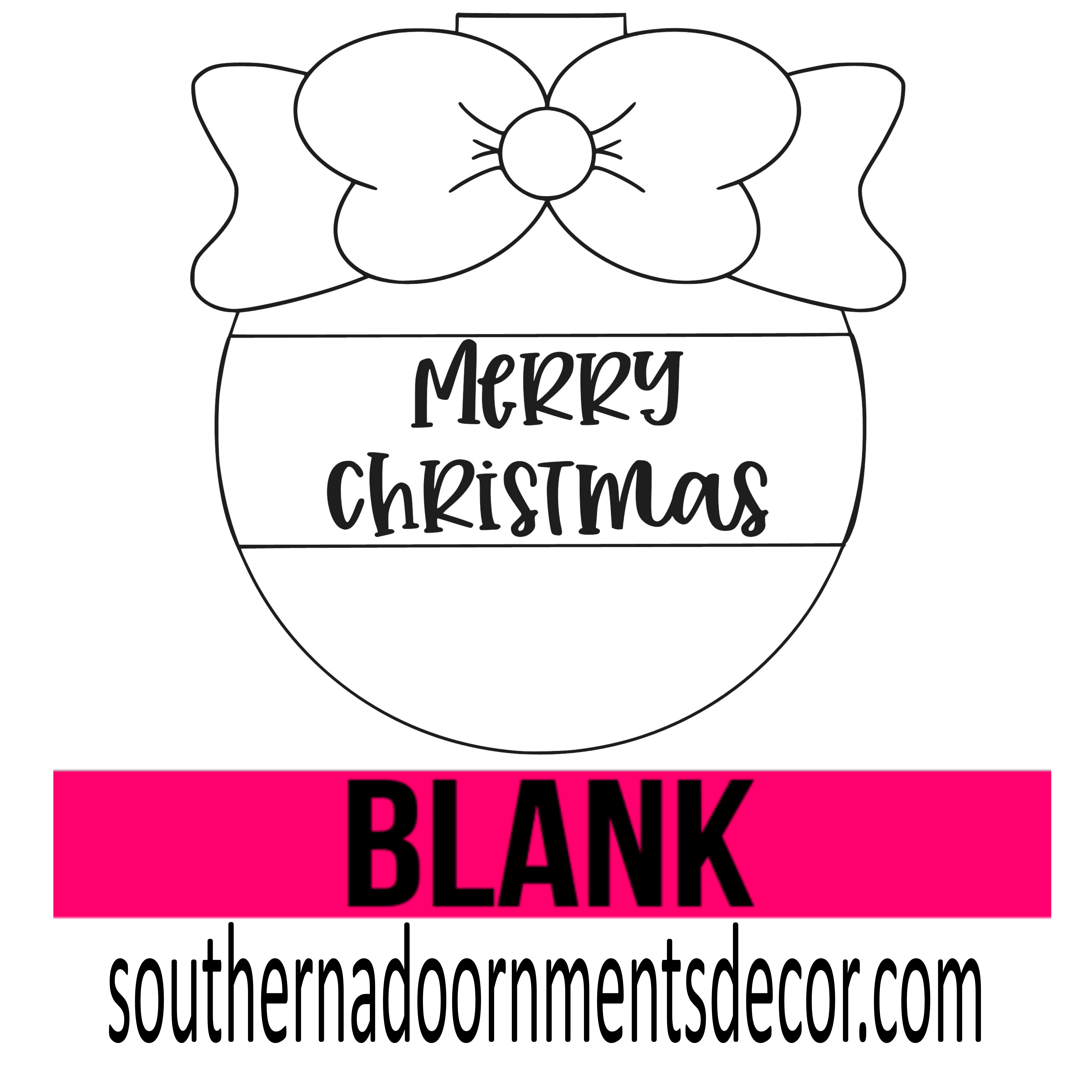 Merry Christmas Big Bow Blank