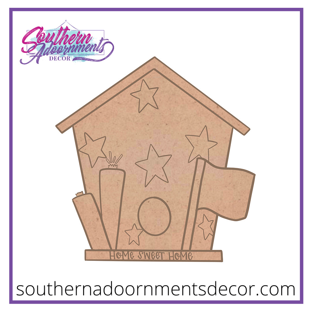 Patriotic Birdhouse Blank
