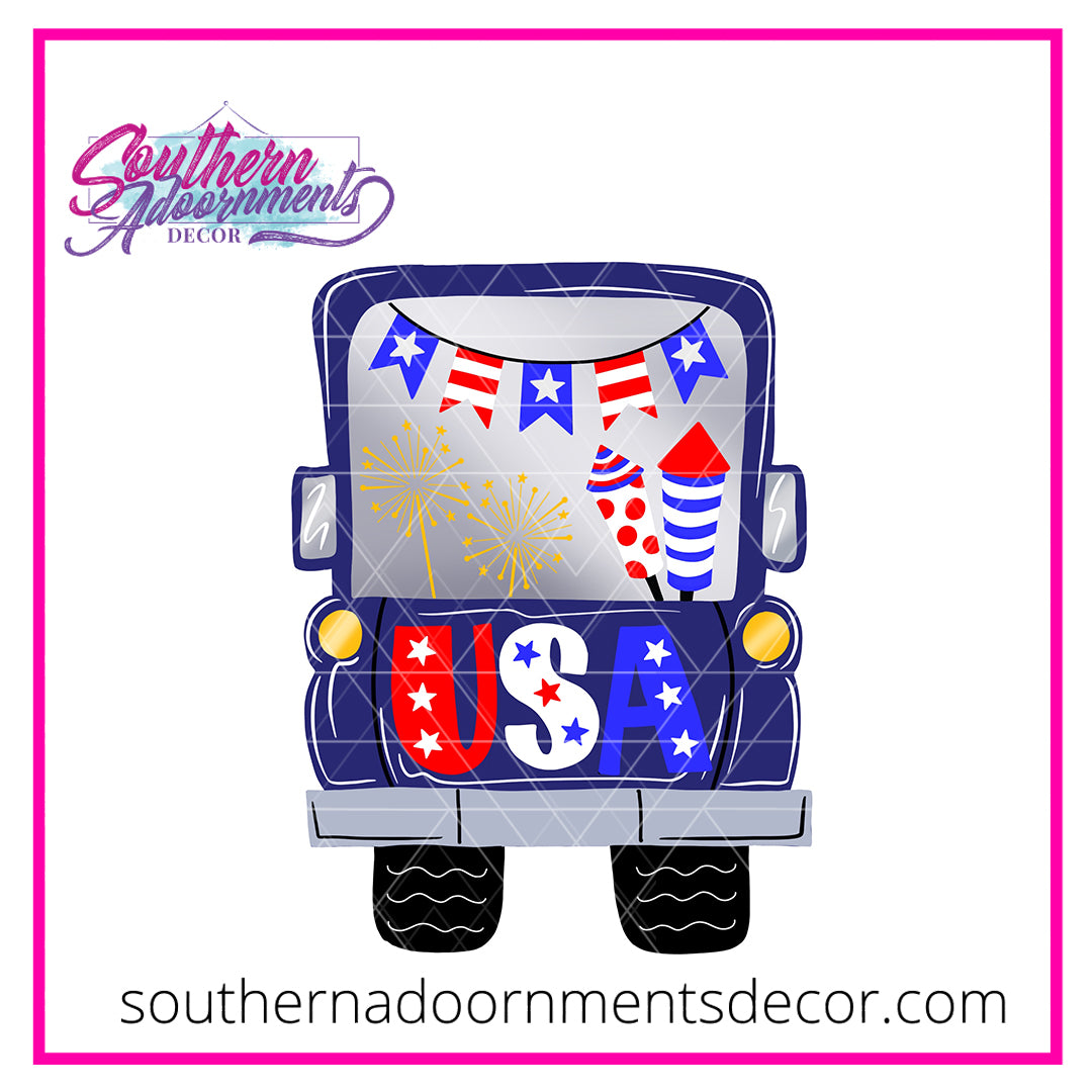 Patriotic Truck Rear Blank
