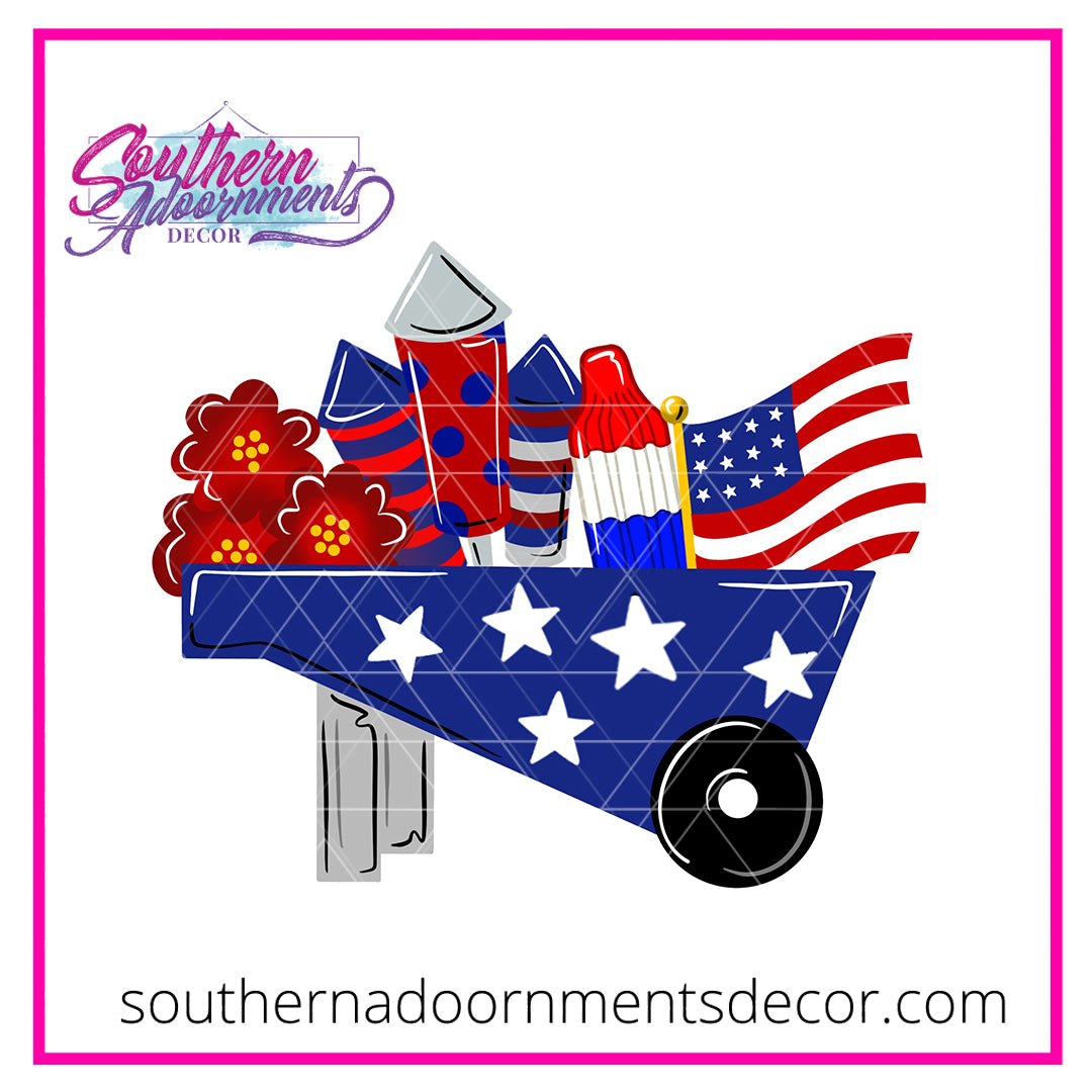 Patriotic Wheelbarrow Blank