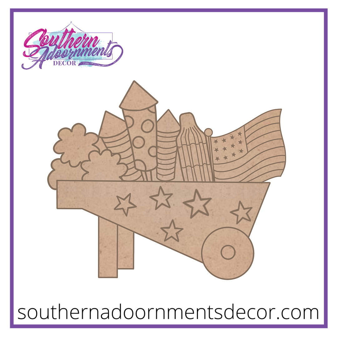 Patriotic Wheelbarrow Blank