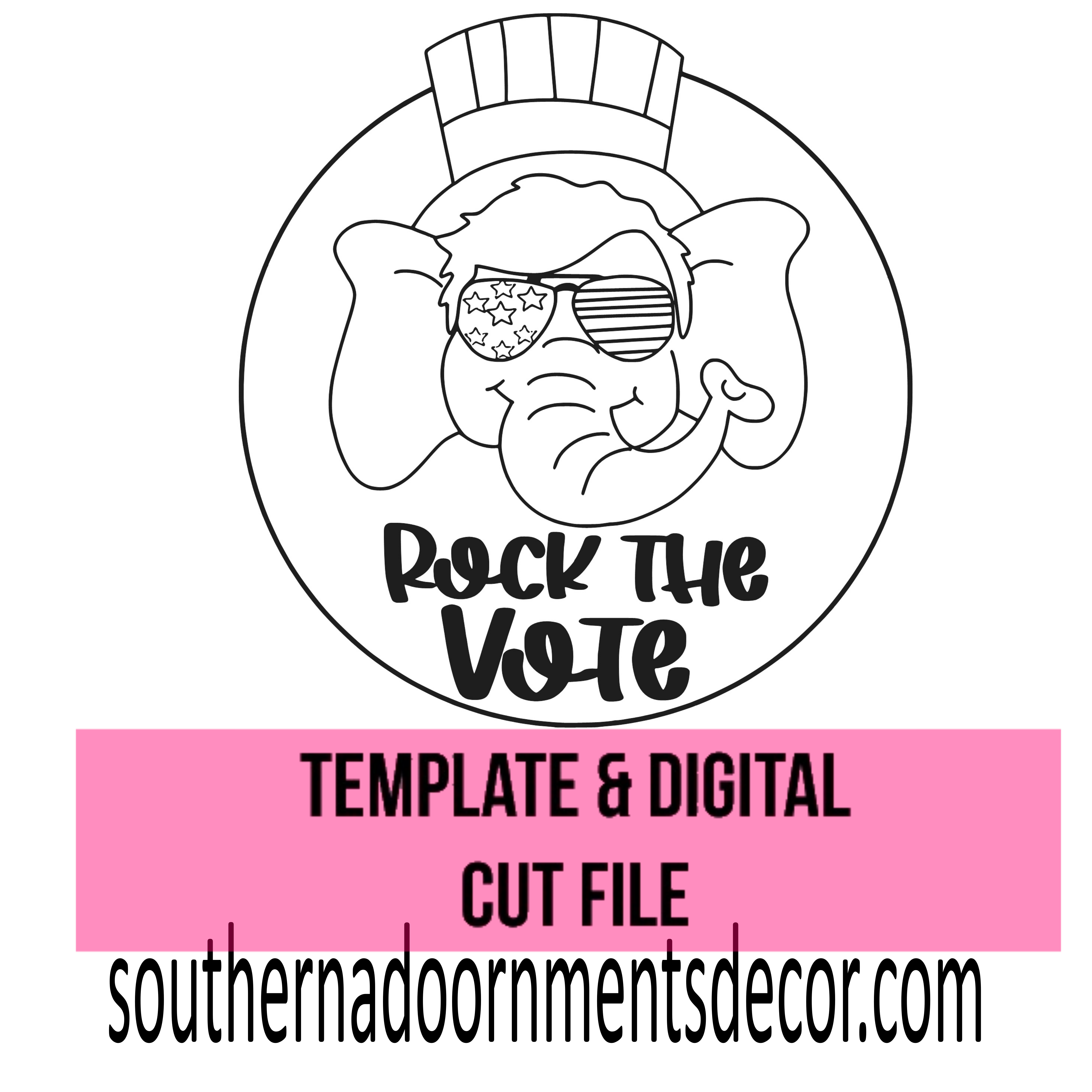 Rock The Vote Template & Digital Cut File